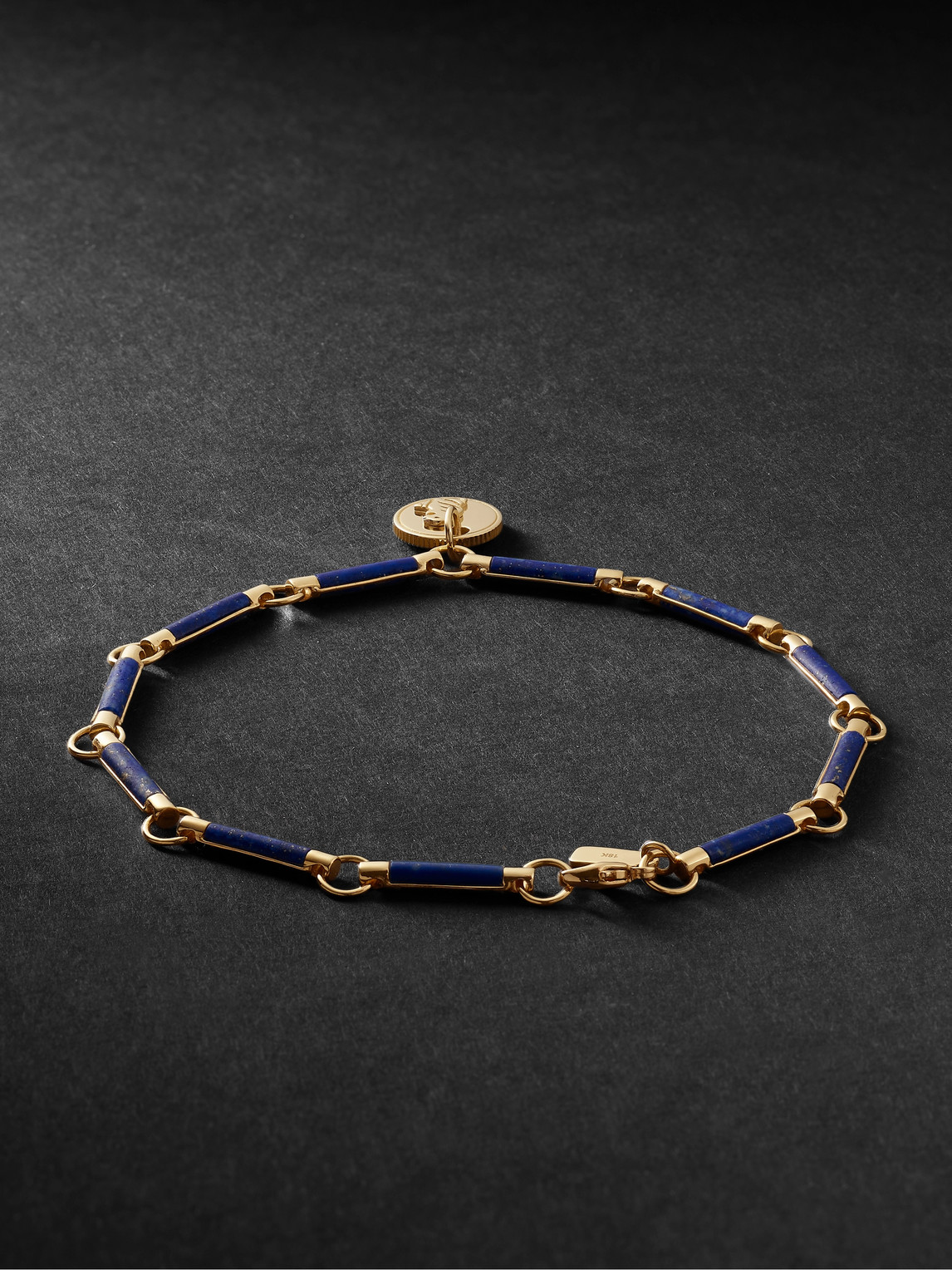 Shop Foundrae 18-karat Gold Lapis Lazuli Bracelet In Blue
