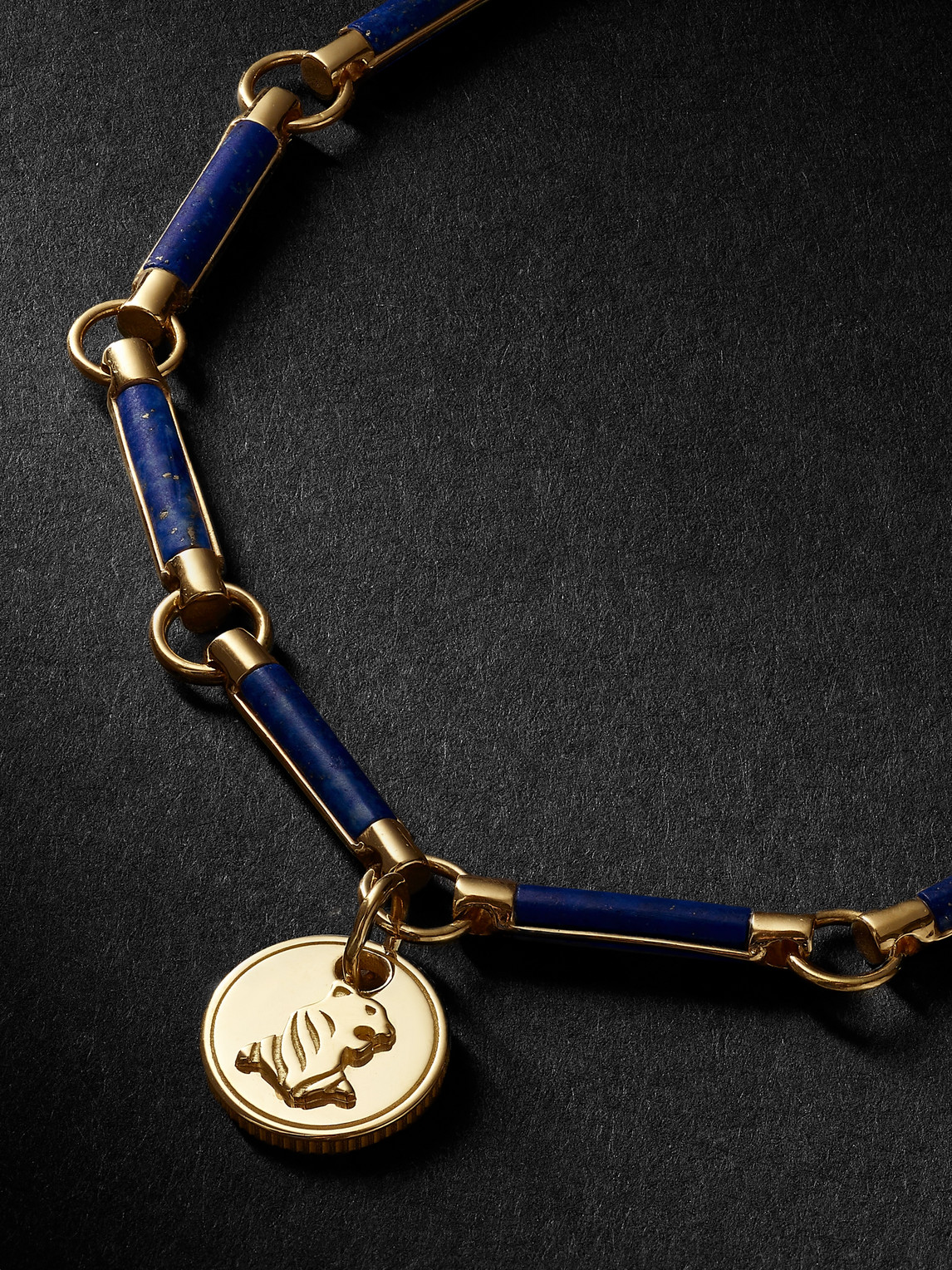 Shop Foundrae 18-karat Gold Lapis Lazuli Bracelet In Blue