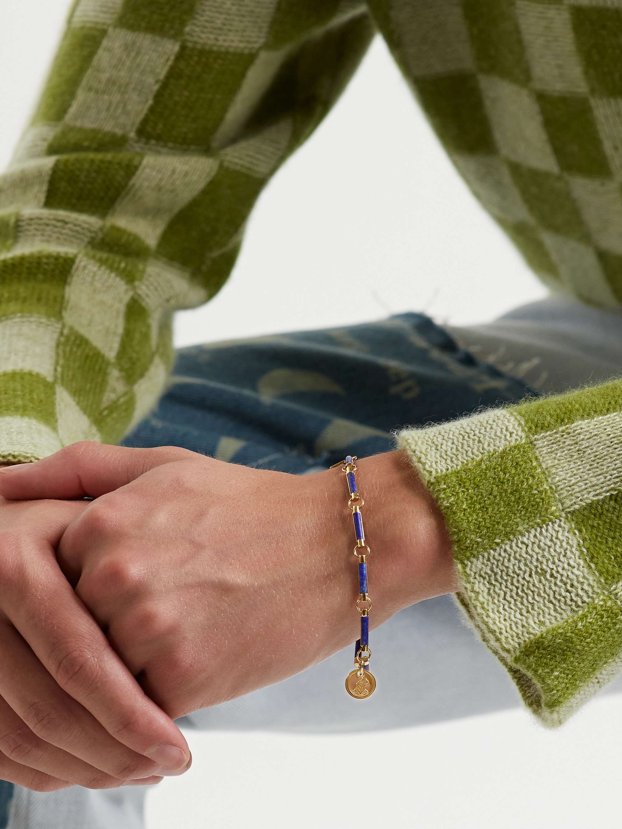 FOUNDRAE 18-Karat Gold Lapis Lazuli Bracelet