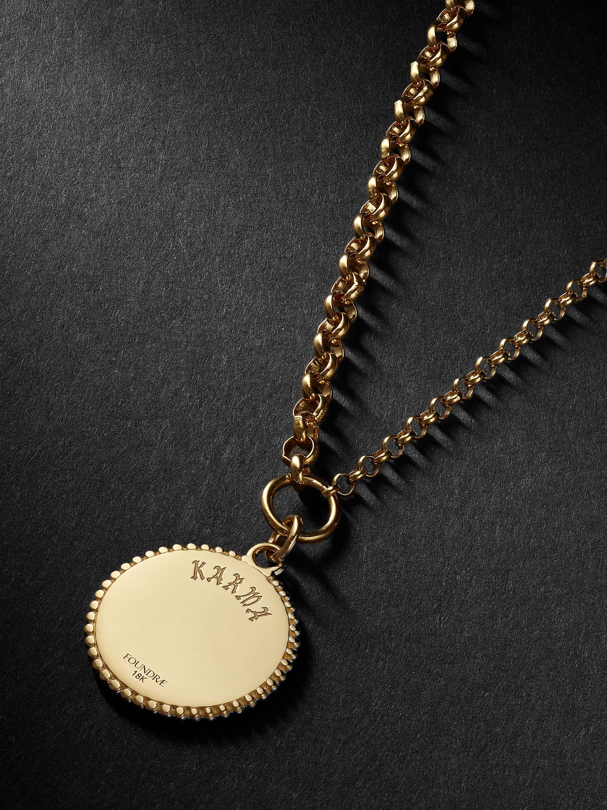 FOUNDRAE Karma 18-Karat Gold Diamond Necklace