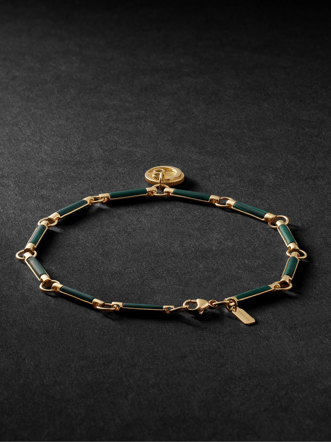 Shop Foundrae 18-karat Gold Malachite Bracelet In Green