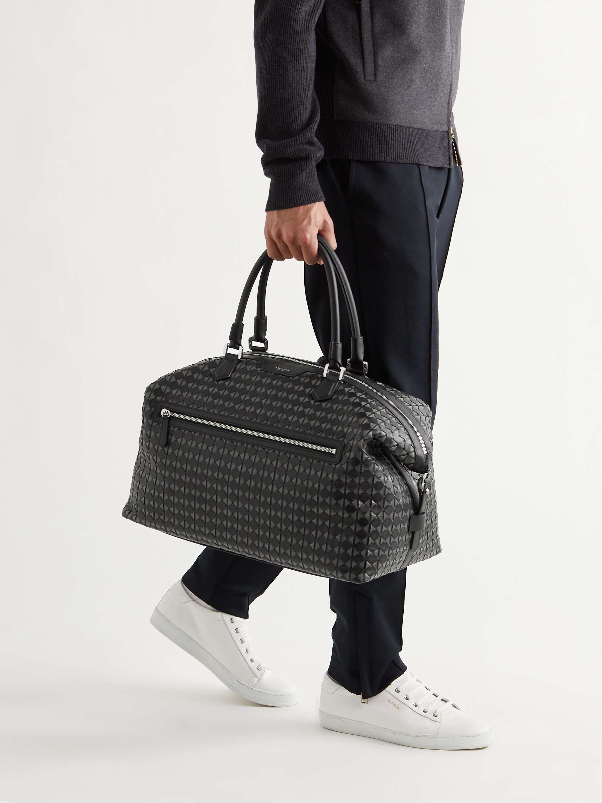 SERAPIAN Woven Leather Holdall