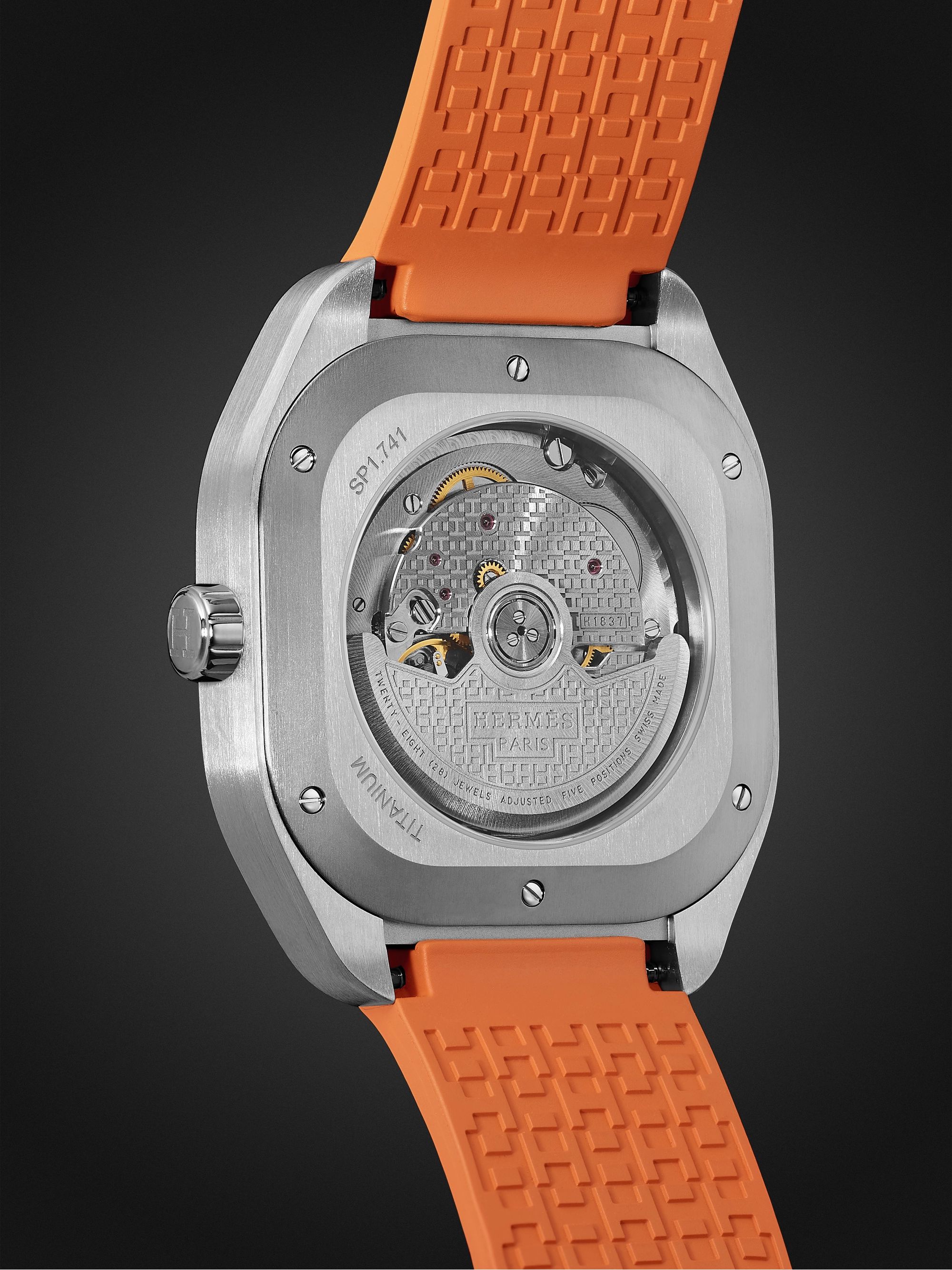 HERMÈS TIMEPIECES H08 Automatic 39mm Titanium and Rubber Watch, Ref. No. 049628WW00
