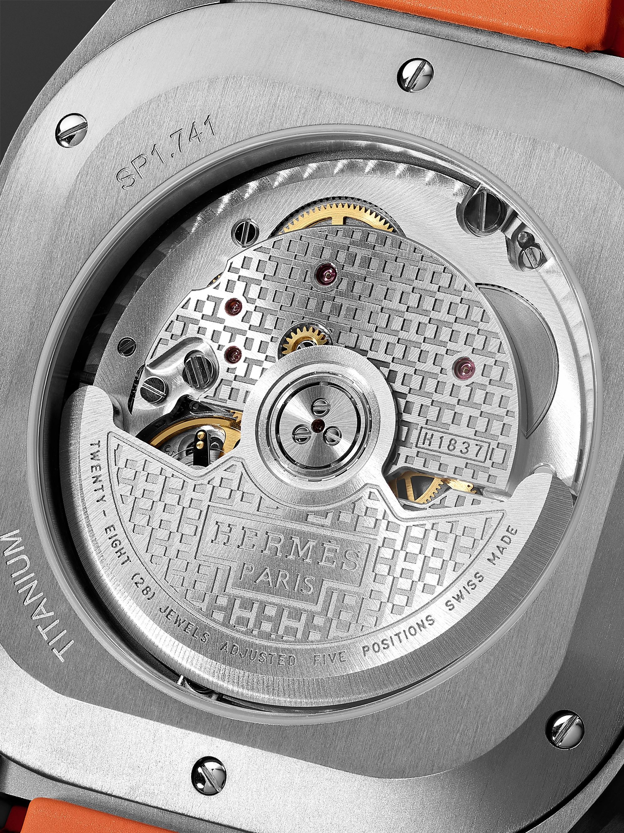 HERMÈS TIMEPIECES H08 Automatic 39mm Titanium and Rubber Watch, Ref. No. 049628WW00