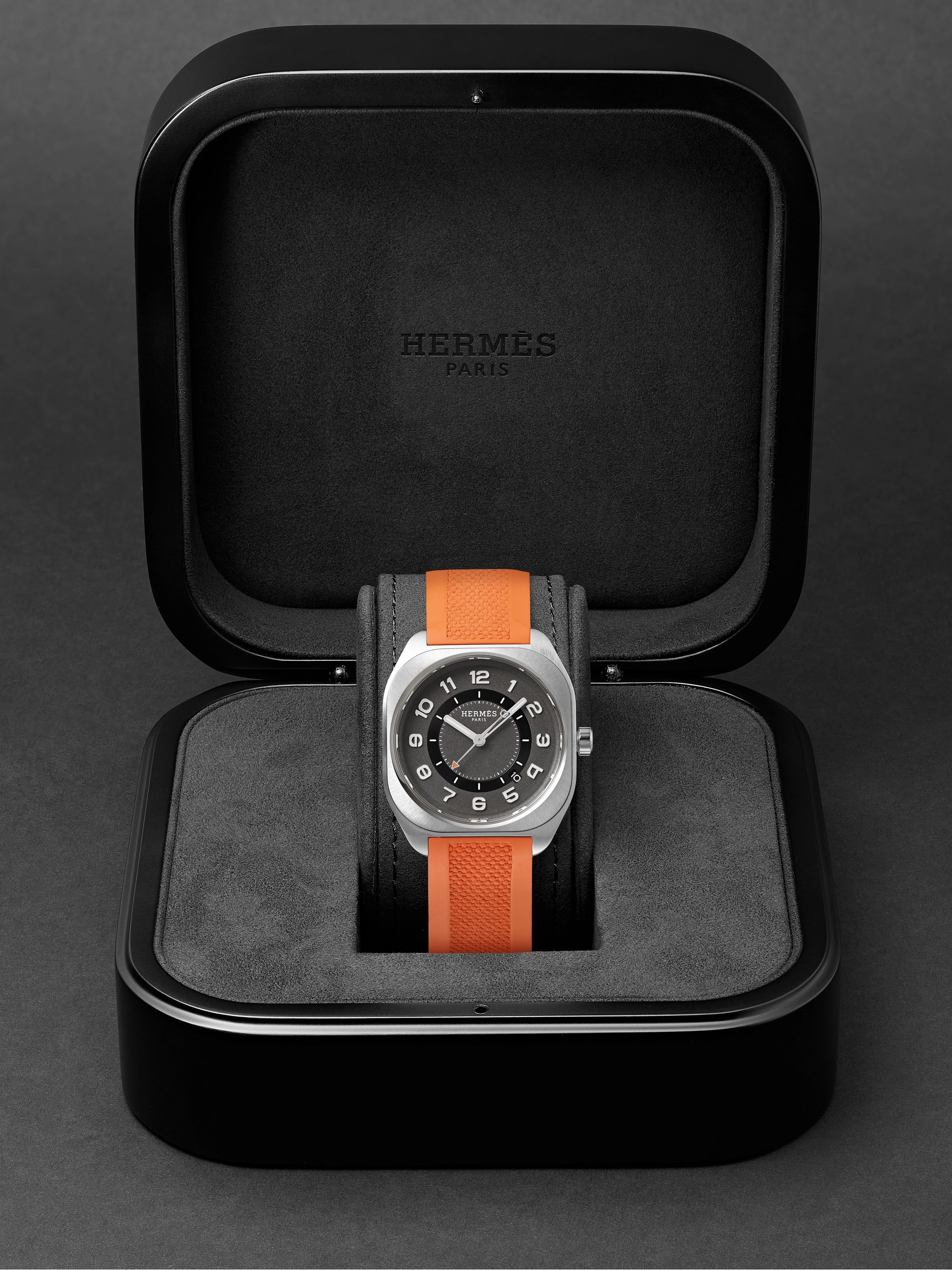 HERMÈS TIMEPIECES H08 Automatic 39mm Titanium and Rubber Watch, Ref. No. 049628WW00