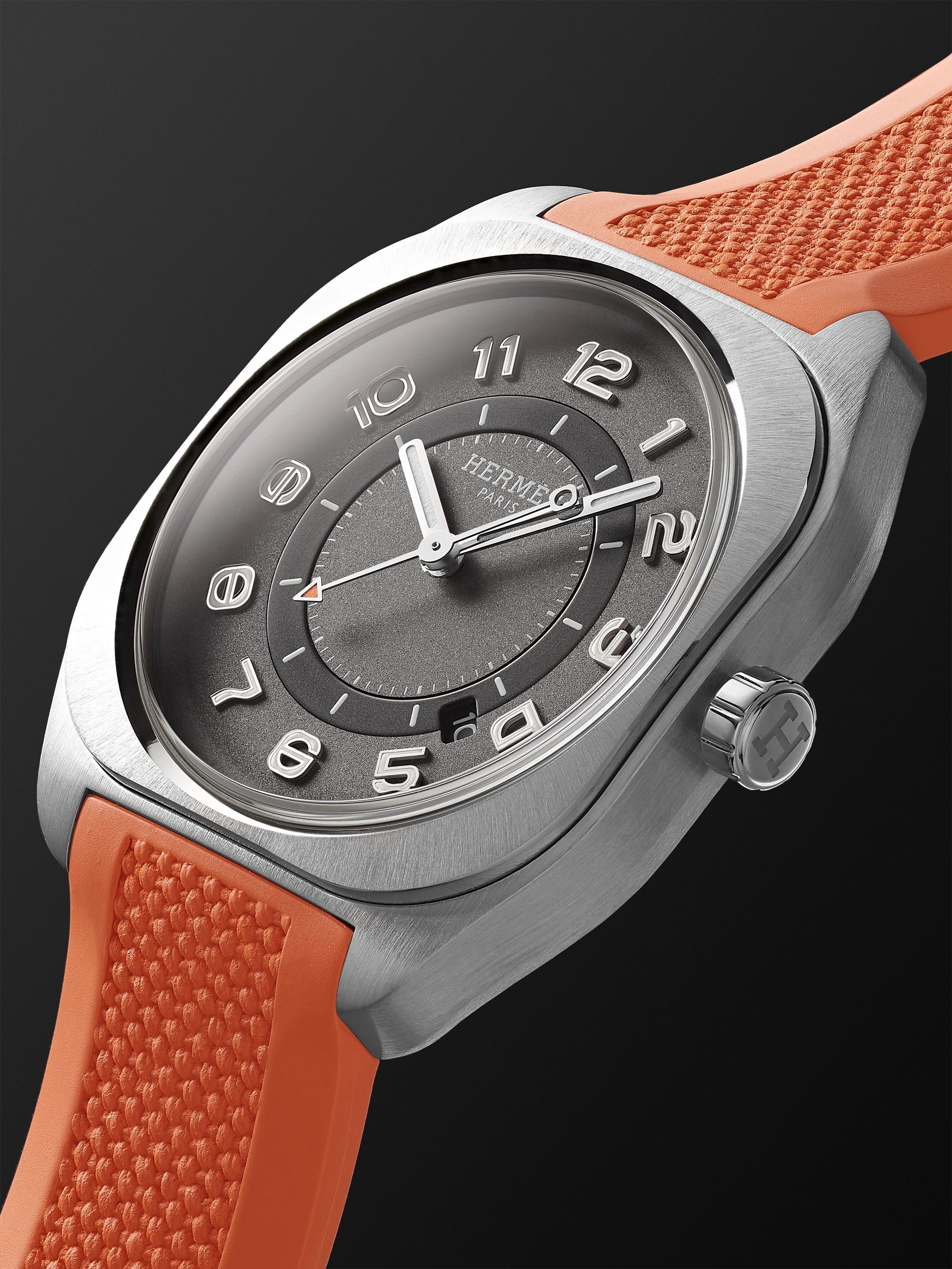 HERMÈS TIMEPIECES H08 Automatic 39mm Titanium and Rubber Watch, Ref. No. 049628WW00