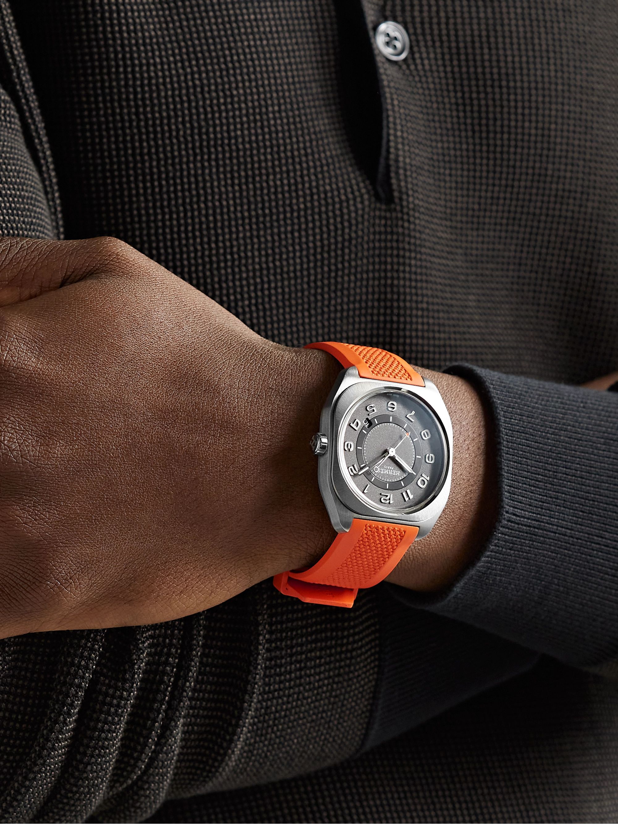 HERMÈS TIMEPIECES H08 Automatic 39mm Titanium and Rubber Watch, Ref. No. 049628WW00