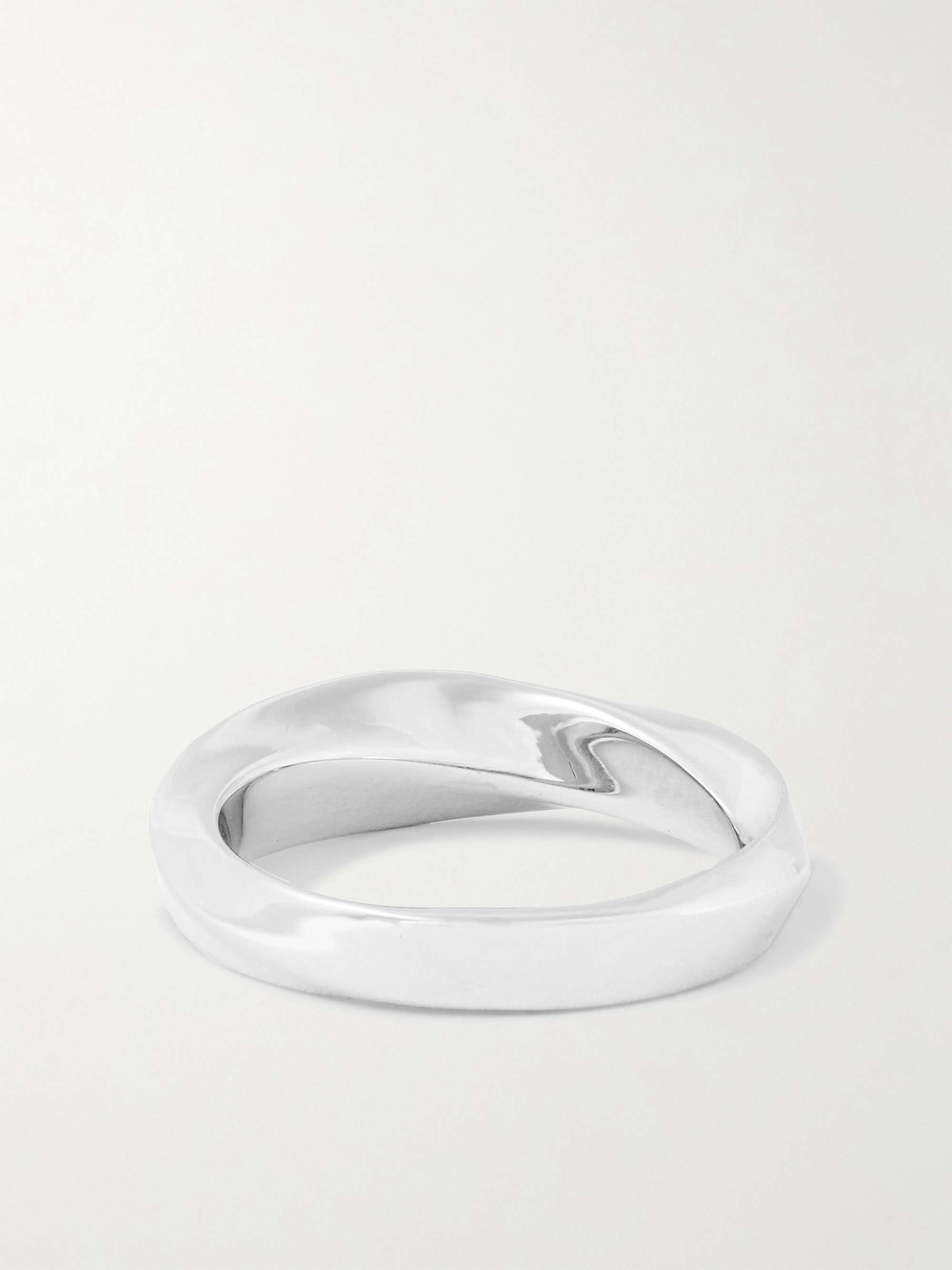 TOM WOOD Infinity Large Rhodium-Plated Ring