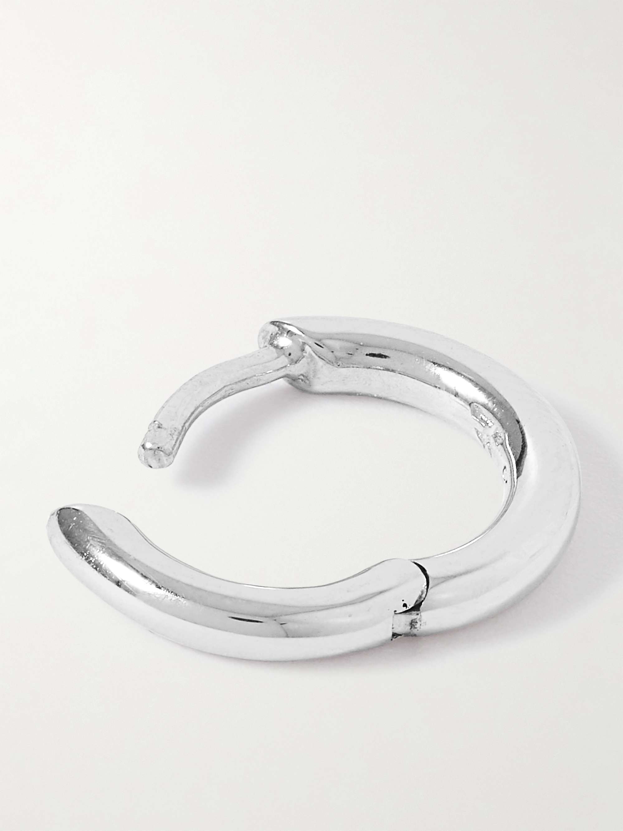 TOM WOOD Classic Small Rhodium-Plated Hoop Earrings