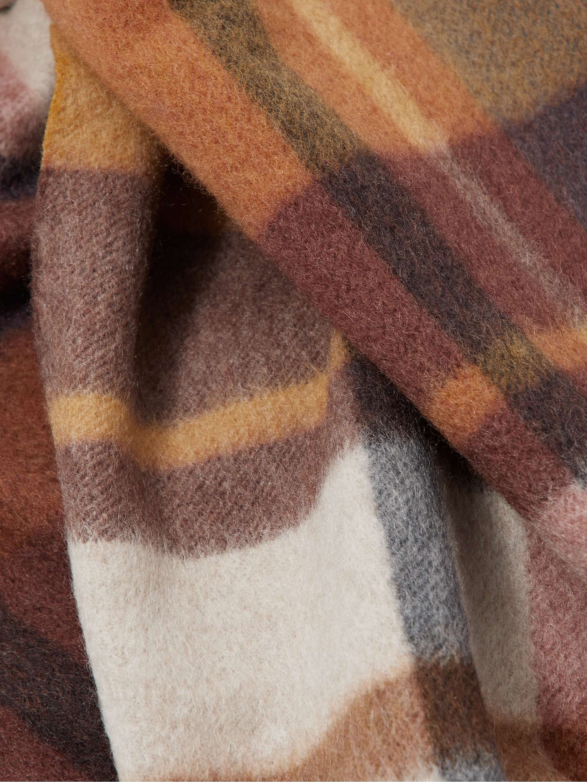LORO PIANA Fringed Checked Cashmere Scarf
