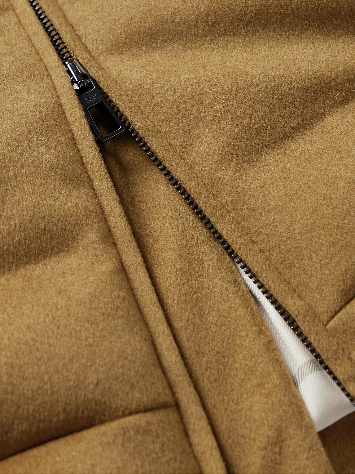 Loro Piana Fillmore Quilted Storm System Cashmere Hooded Down Gilet In Brown