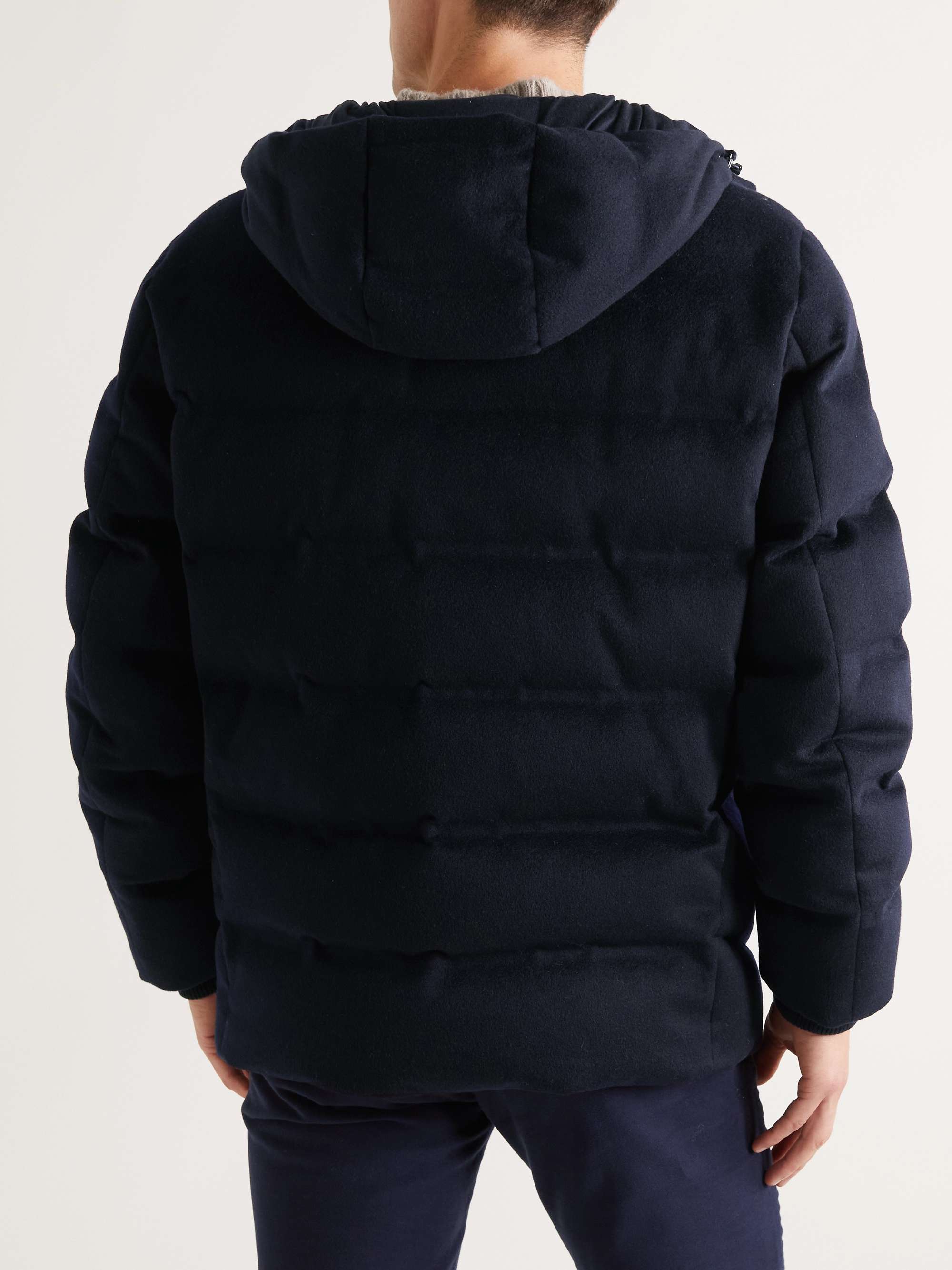 LORO PIANA Quilted Storm System Cashmere Hooded Down Jacket