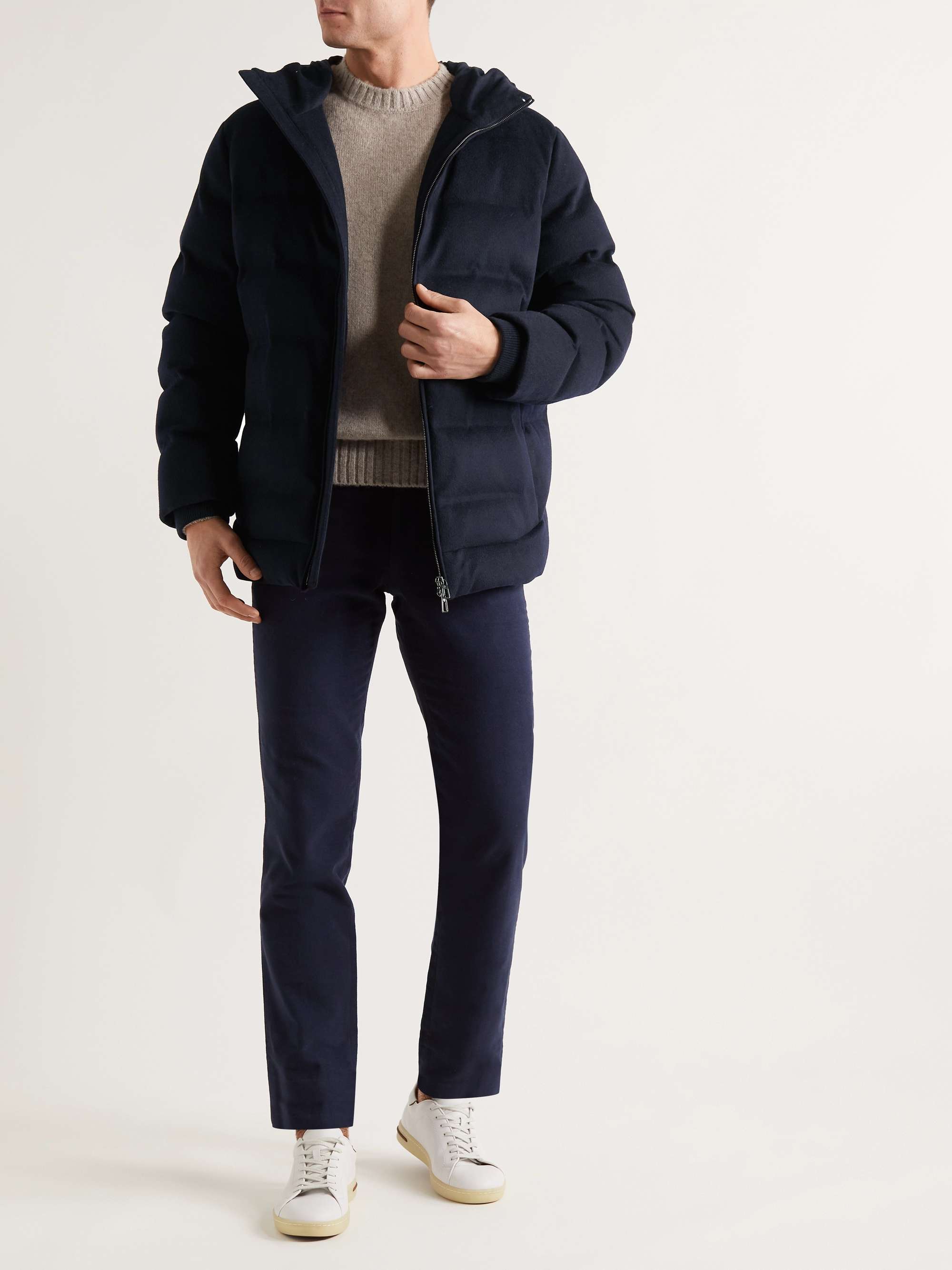LORO PIANA Quilted Storm System Cashmere Hooded Down Jacket