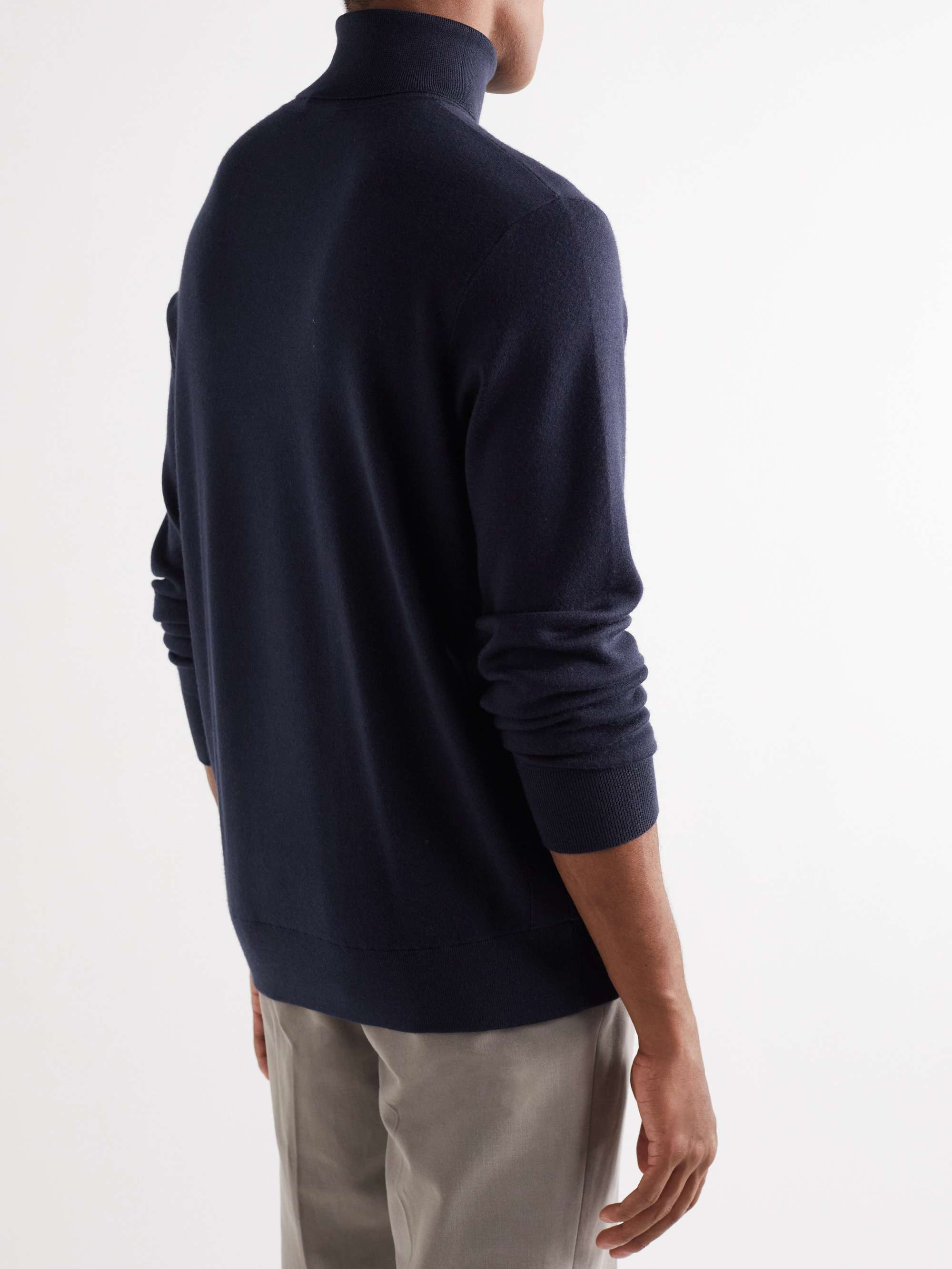 LORO PIANA Dolcevita Slim-Fit Cashmere, Virgin Wool and Silk-Blend Rollneck Sweater