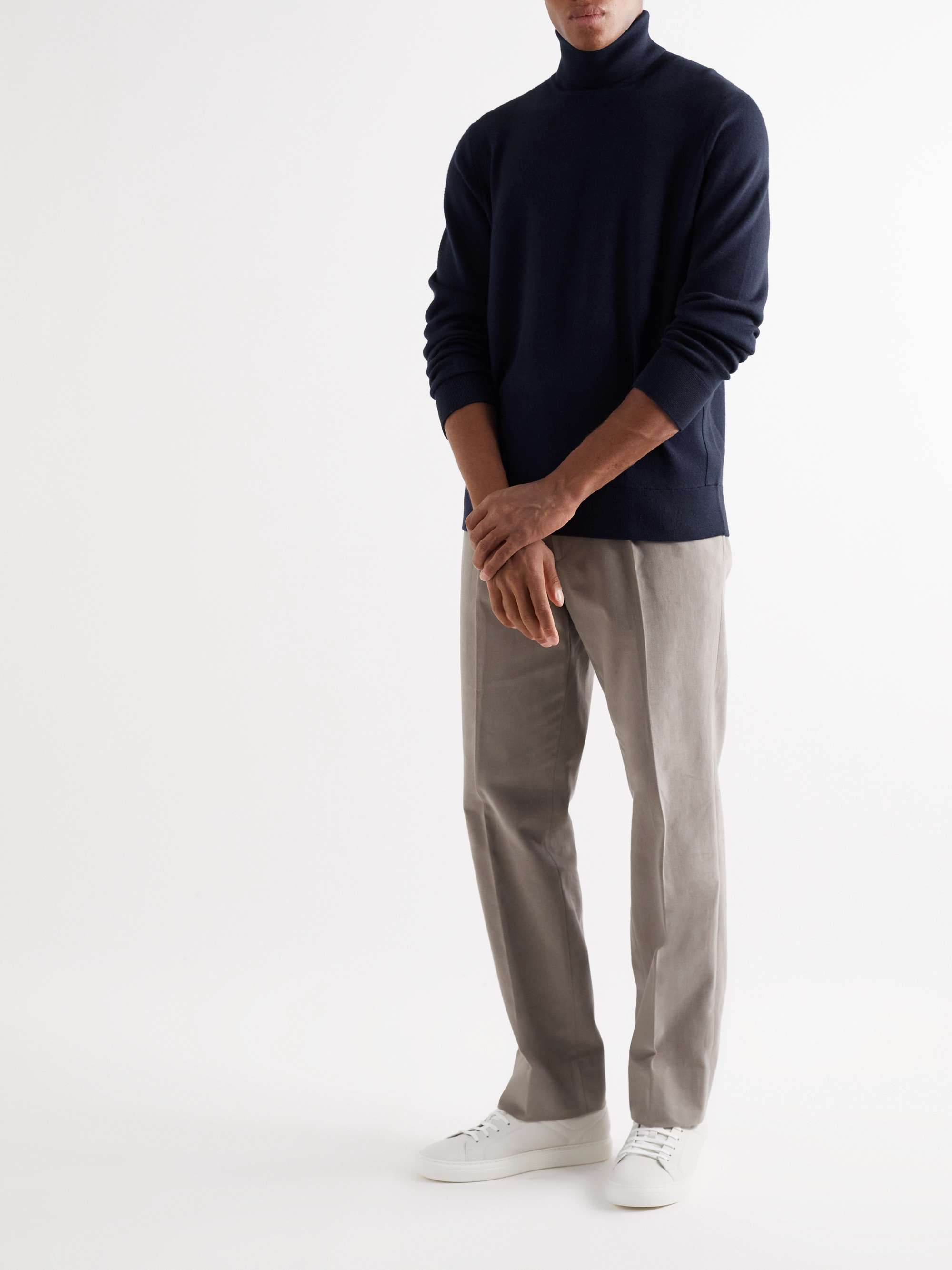 LORO PIANA Dolcevita Slim-Fit Cashmere, Virgin Wool and Silk-Blend Rollneck Sweater