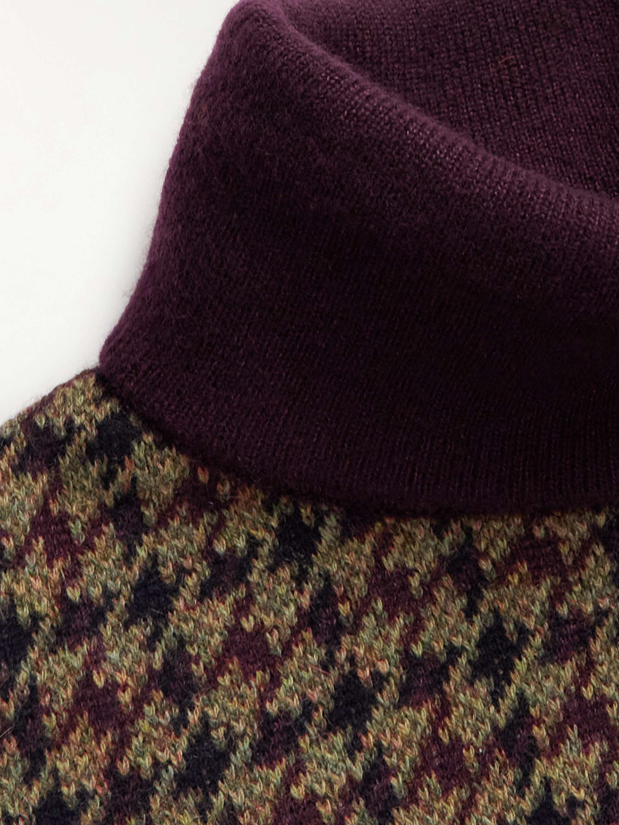 LORO PIANA Dolcevita Houndstooth Cashmere and Silk-Blend Rollneck Sweater