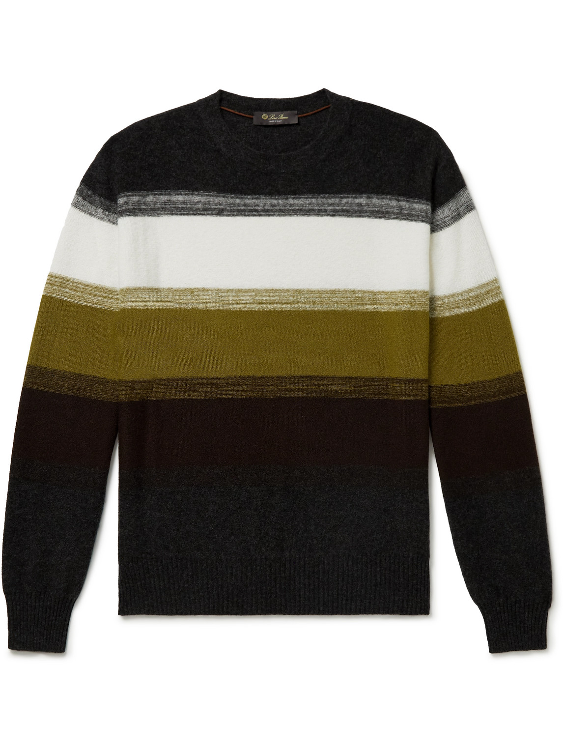 Glenshell Striped Cashmere and Silk-Blend Sweater