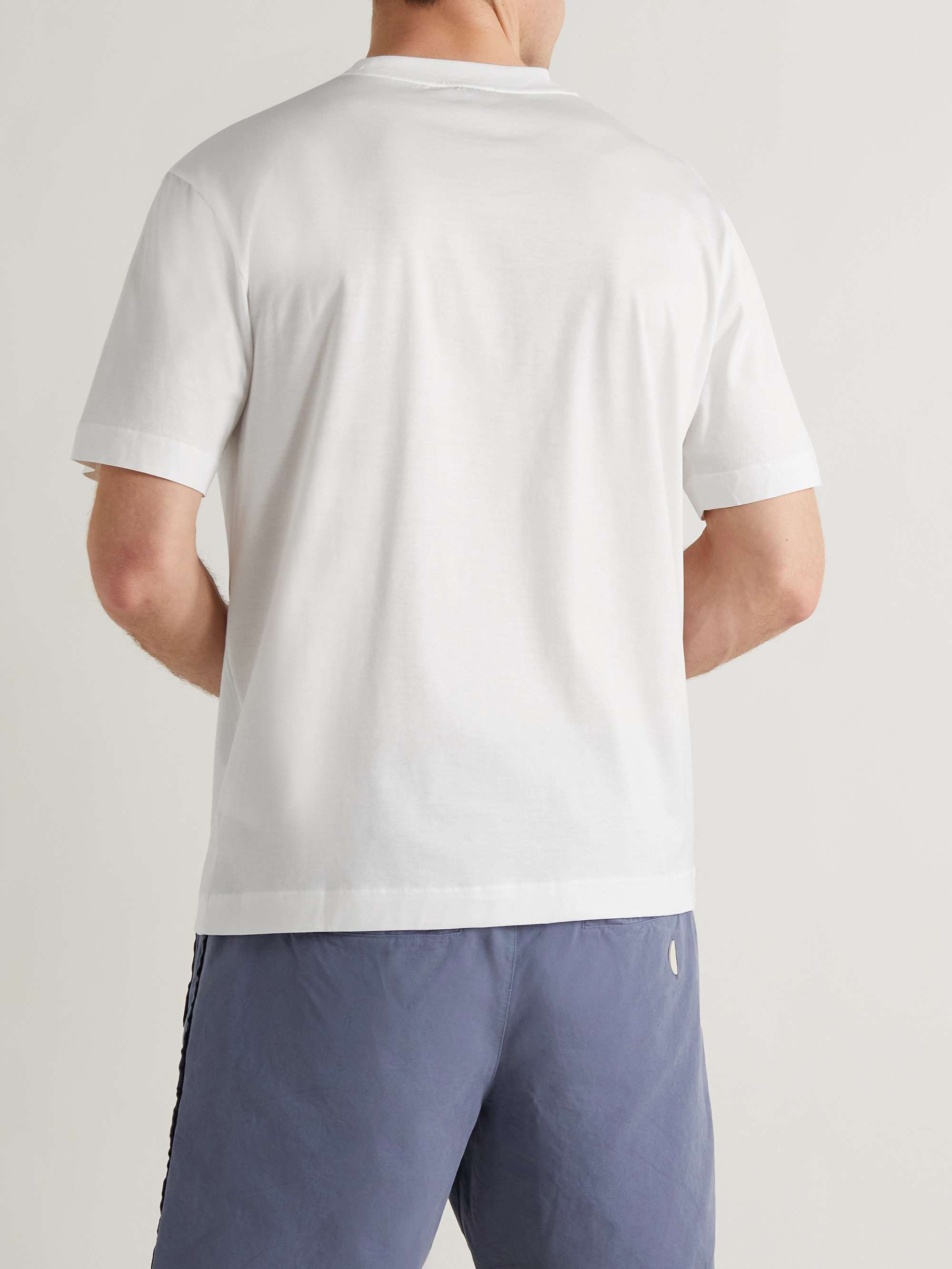 SUNSPEL Pima Cotton-Jersey Mock-Neck T-Shirt