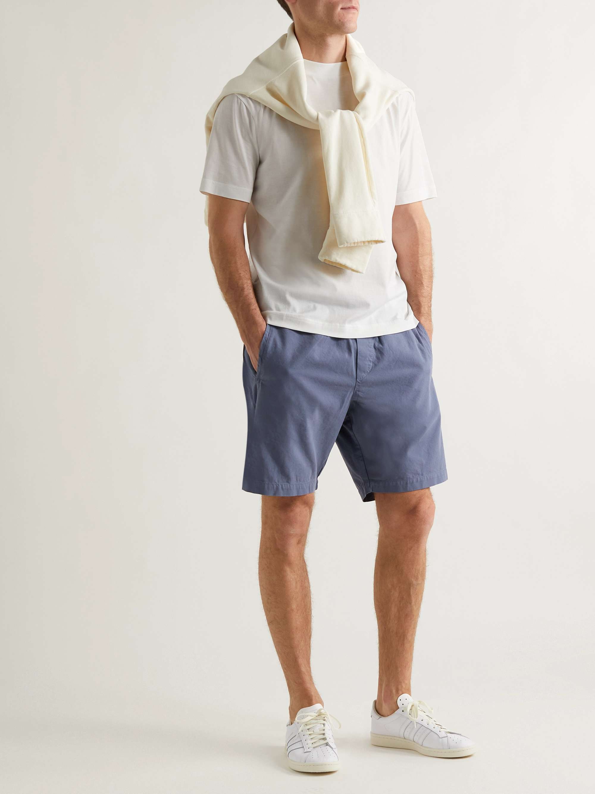 SUNSPEL Pima Cotton-Jersey Mock-Neck T-Shirt