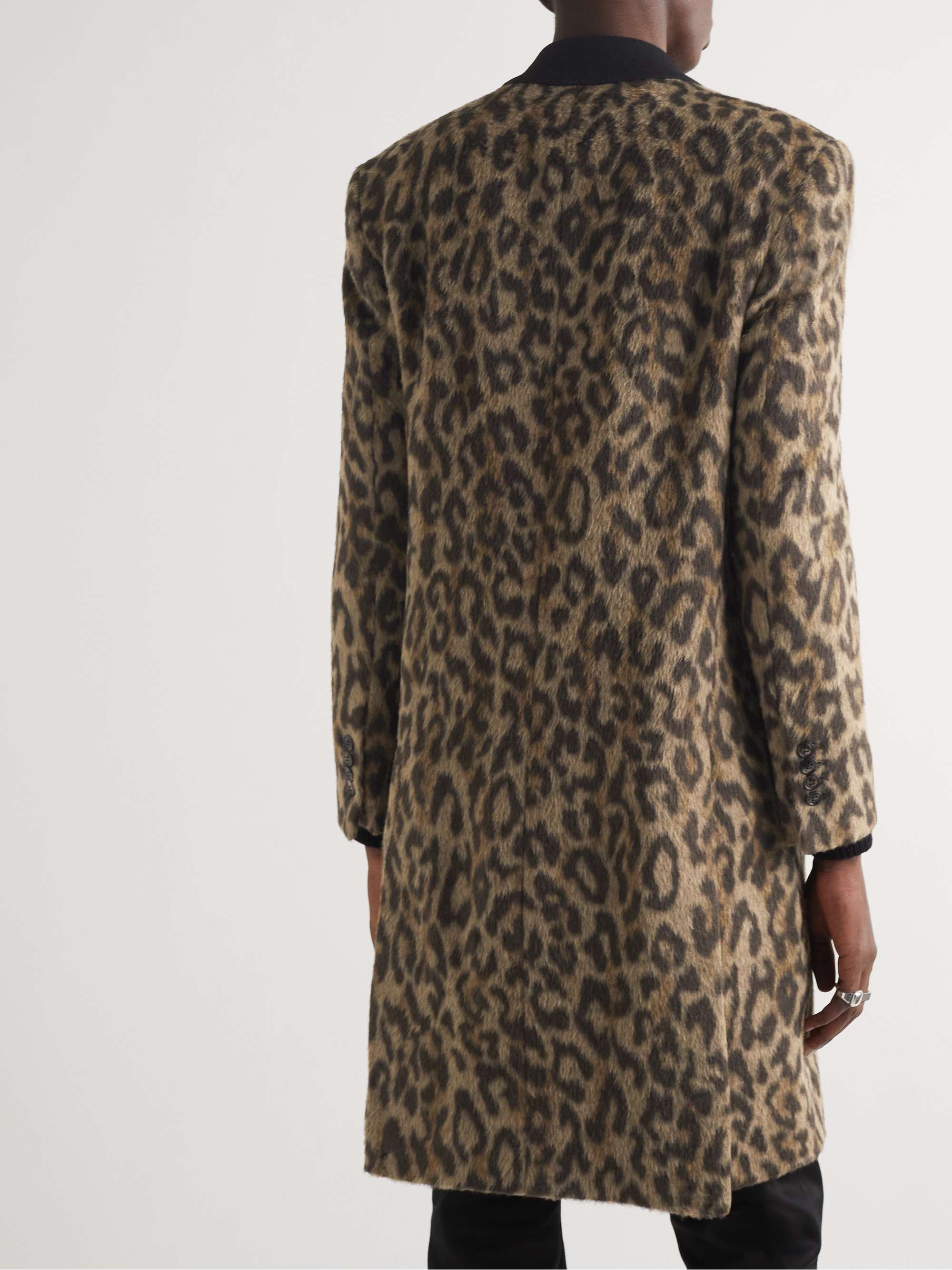 AMIRI Leopard-Print Textured-Knit Coat