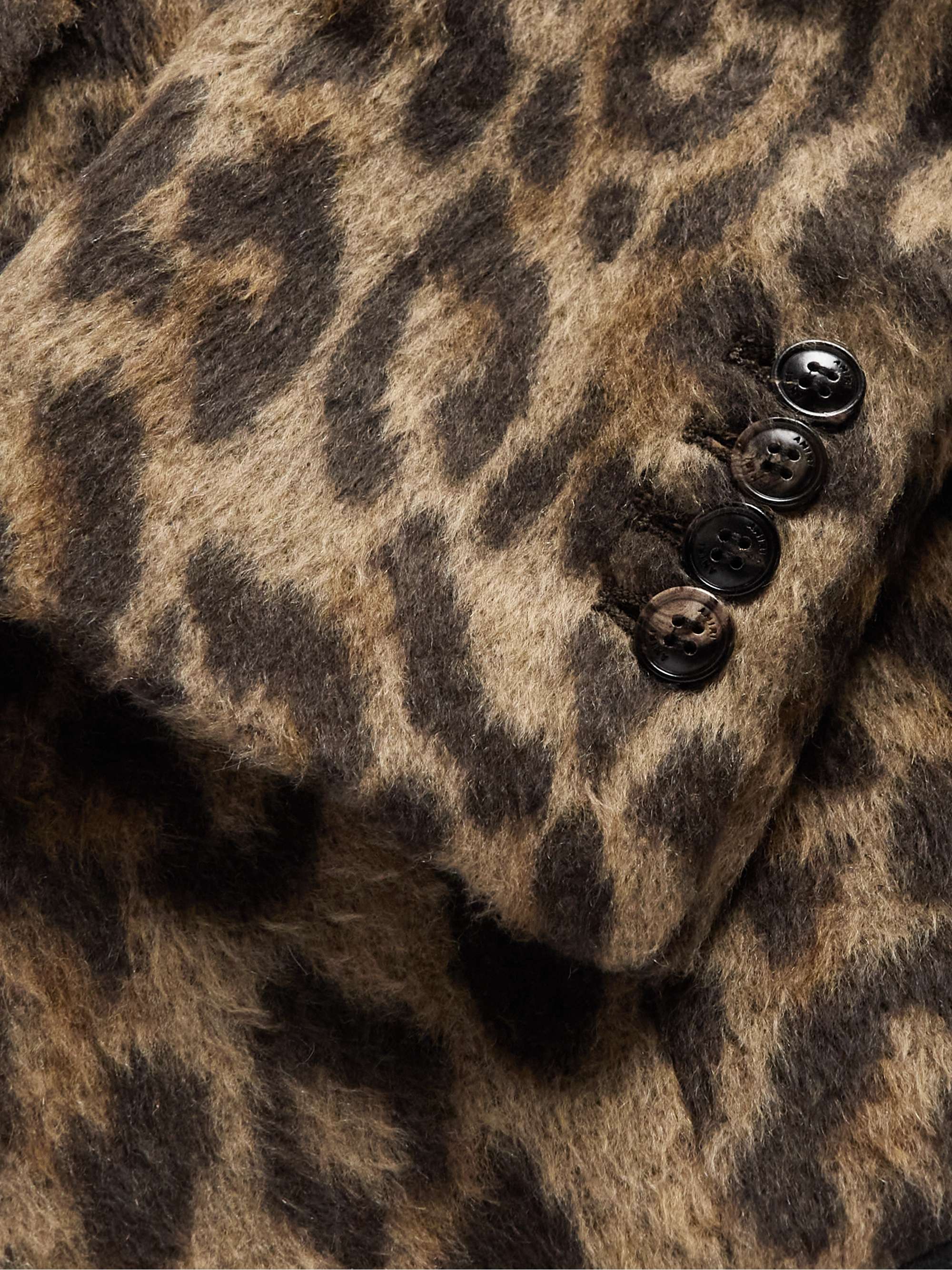AMIRI Leopard-Print Textured-Knit Coat