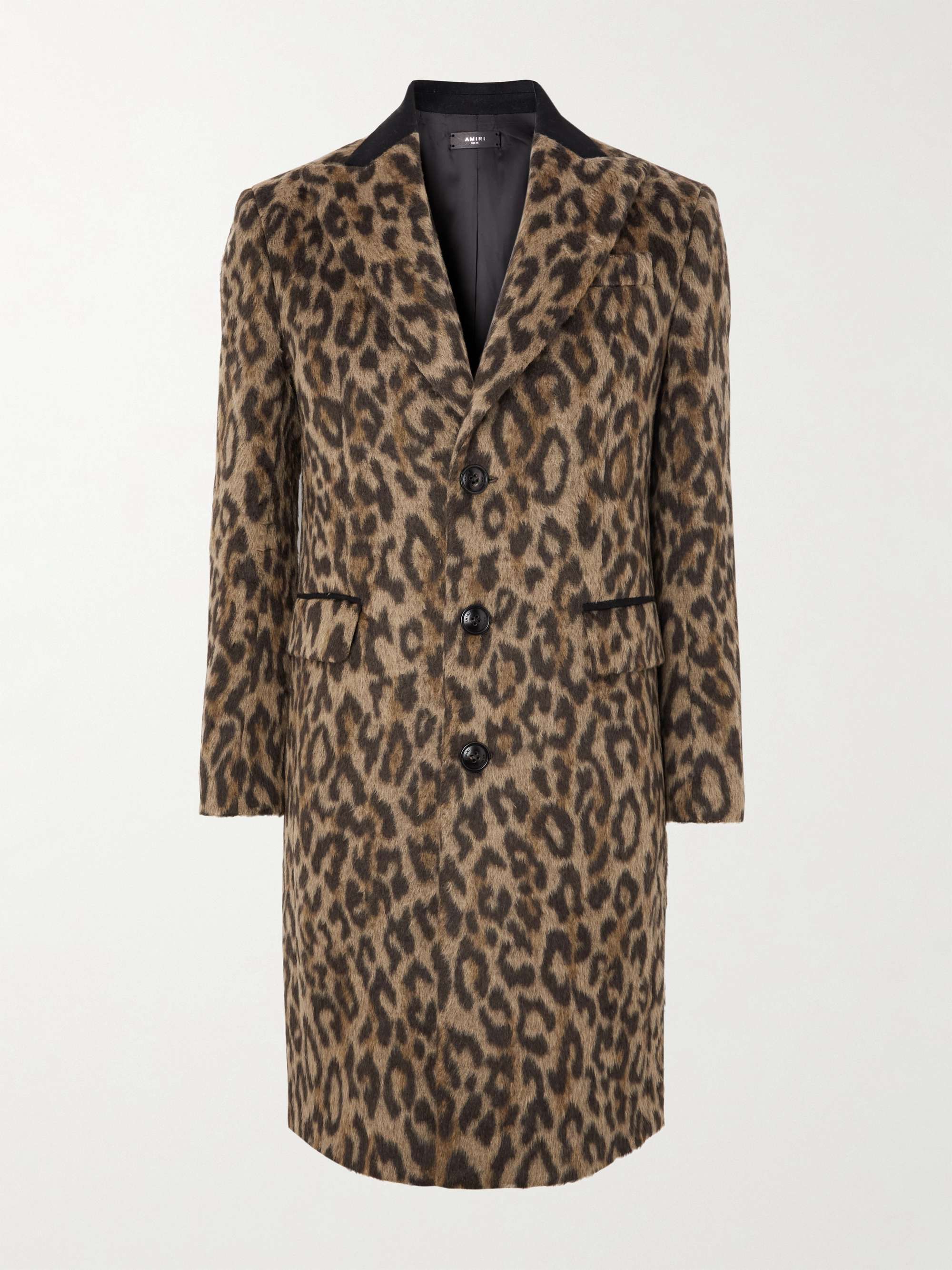 AMIRI Leopard-Print Textured-Knit Coat