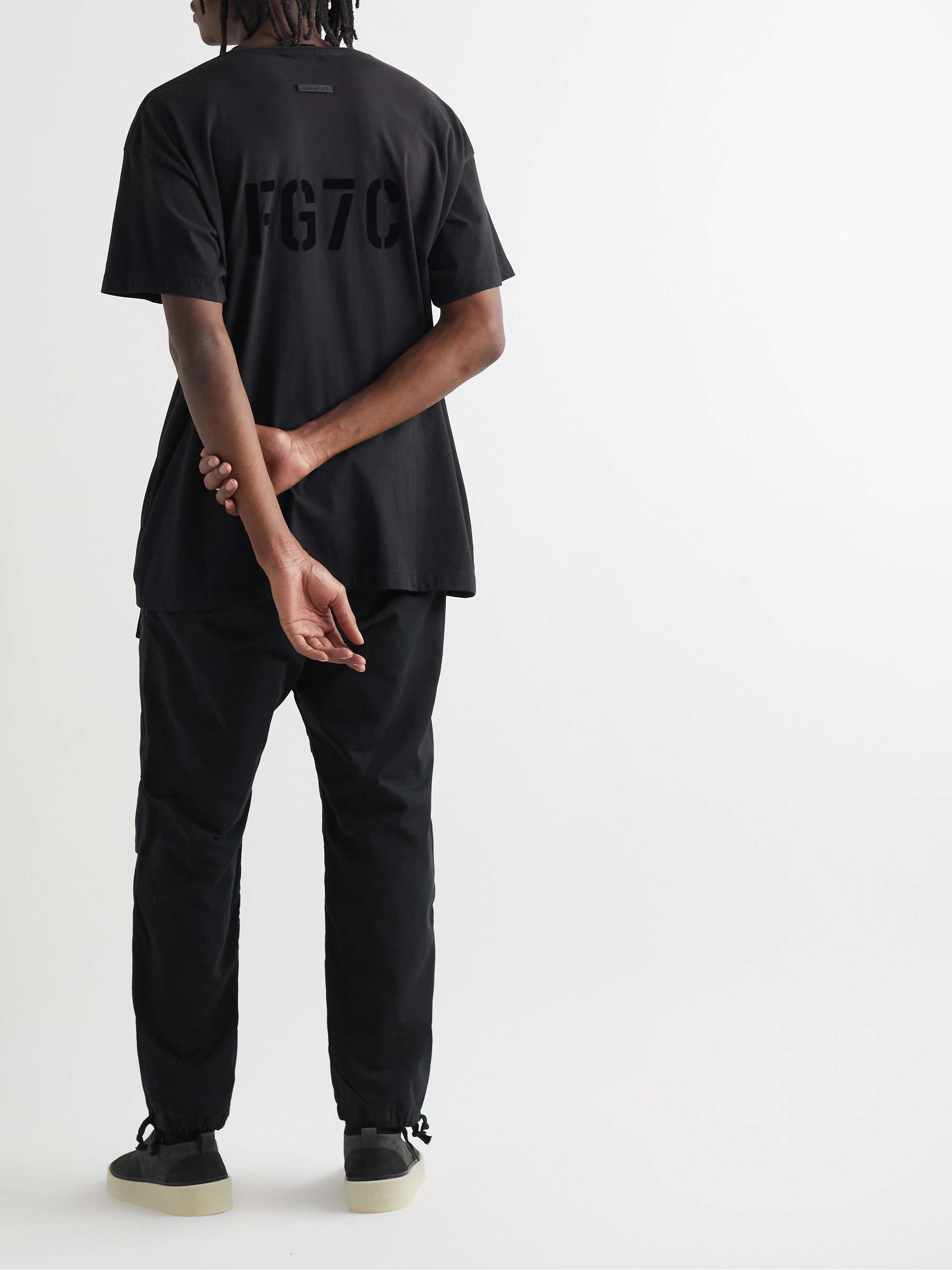 FEAR OF GOD Logo-Flocked Cotton-Jersey T-Shirt
