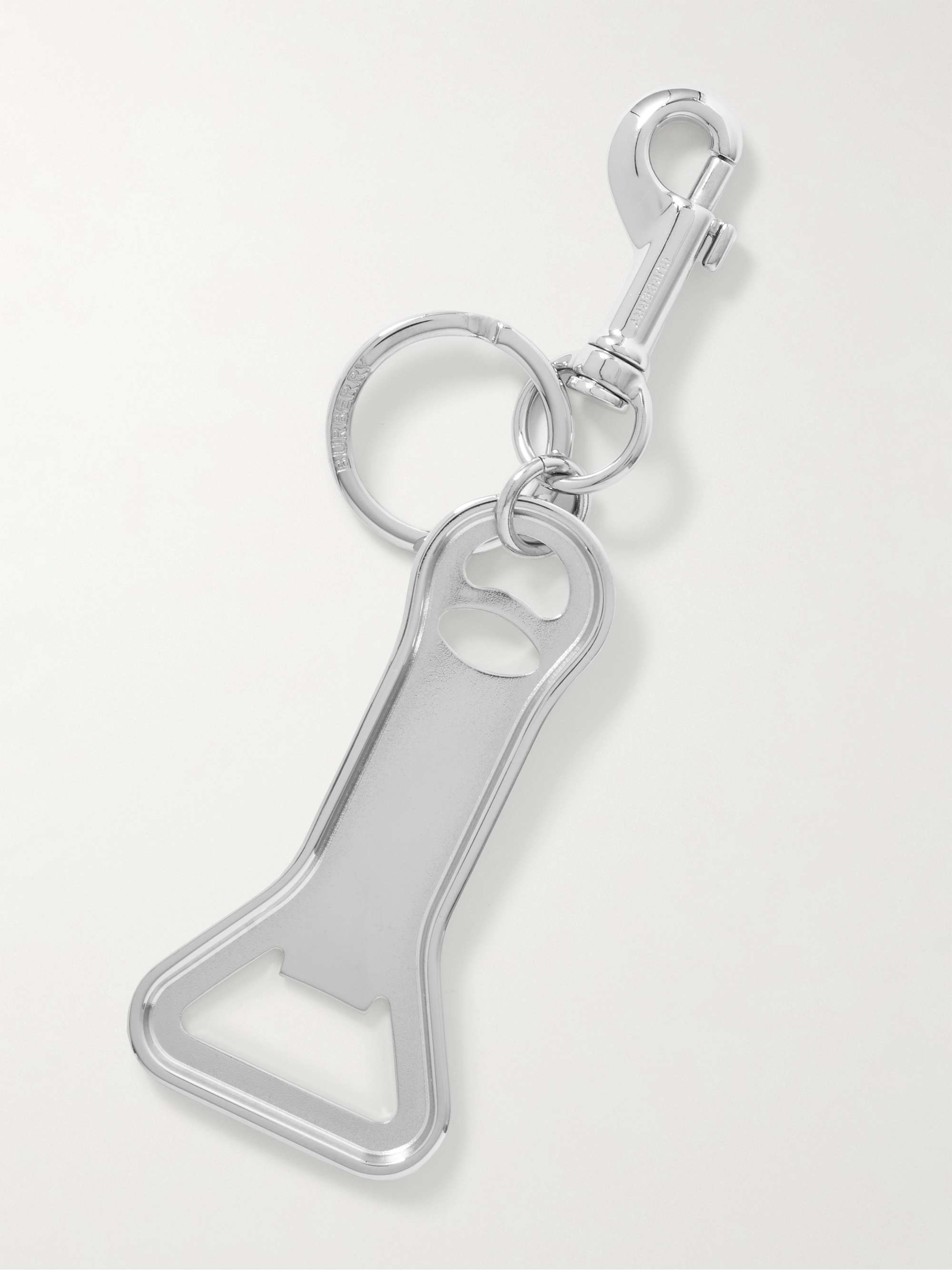 BURBERRY Silver-Plated Key Fob