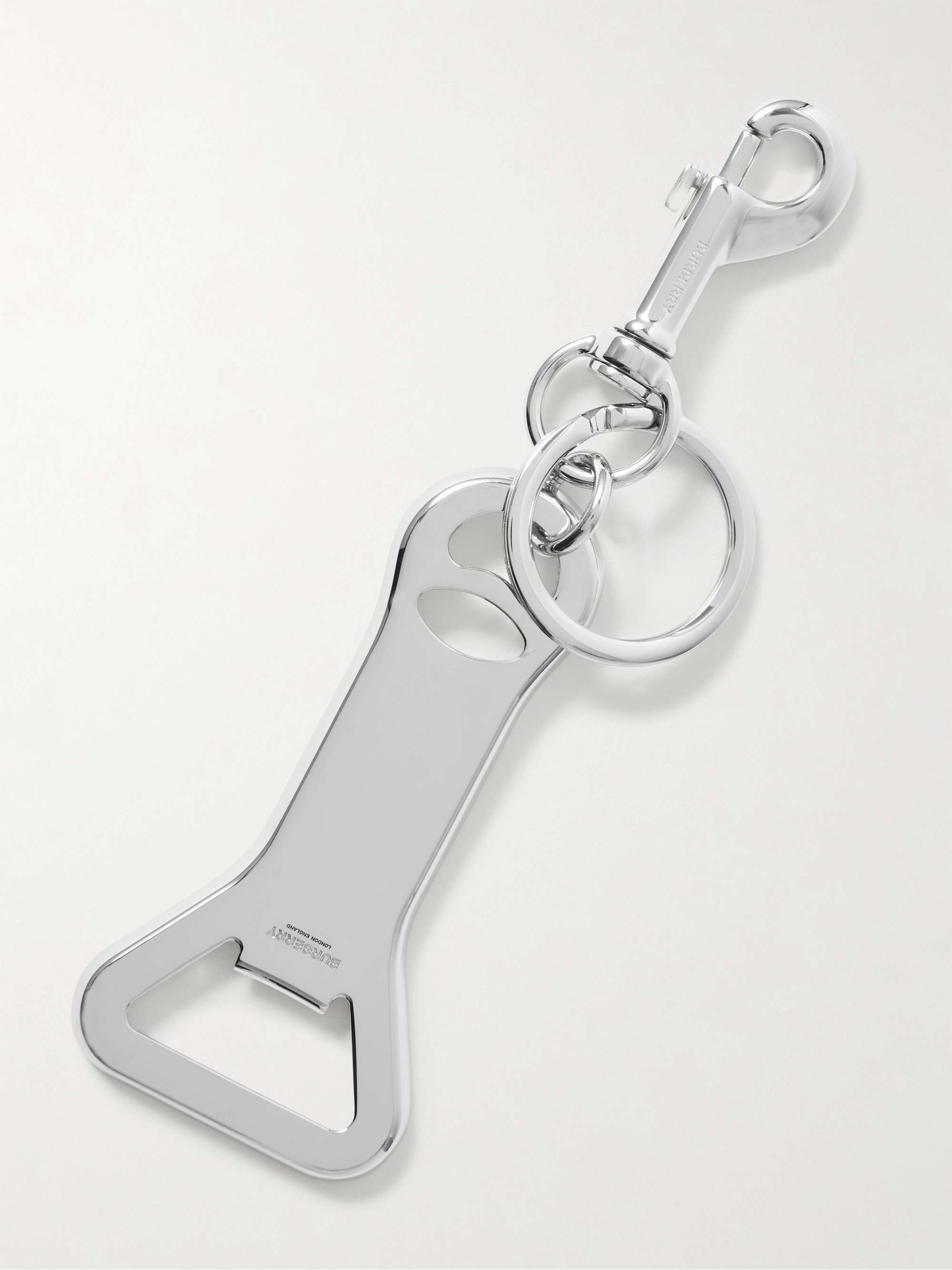 BURBERRY Silver Plated Key Fob for Men MR PORTER