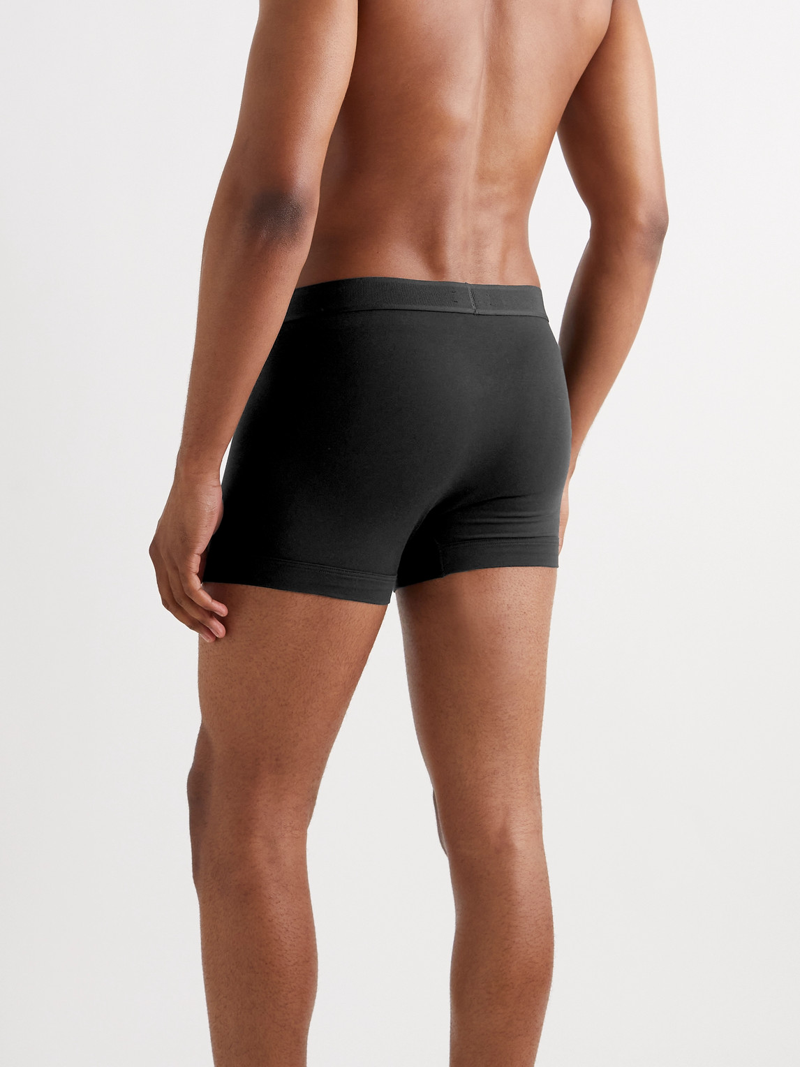 Shop Tom Ford Two-pack Stretch Cotton And Modal-blend Boxer Briefs In Black