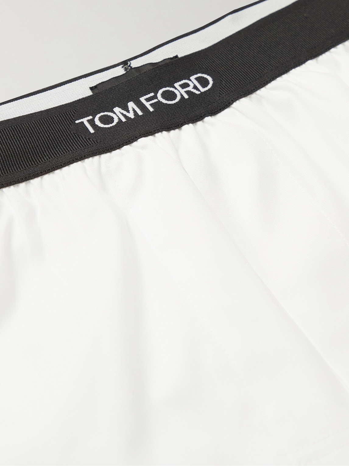 Shop Tom Ford Cotton Boxer Shorts In White