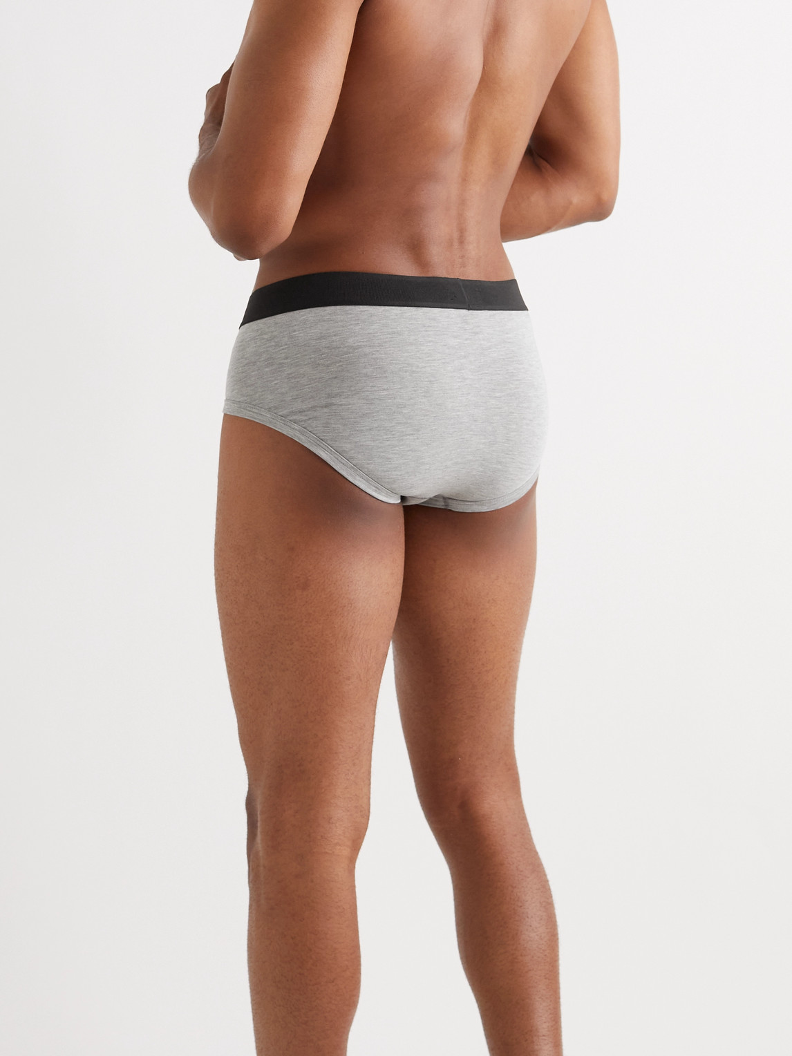 Shop Tom Ford Two-pack Stretch Cotton And Modal-blend Briefs In Gray