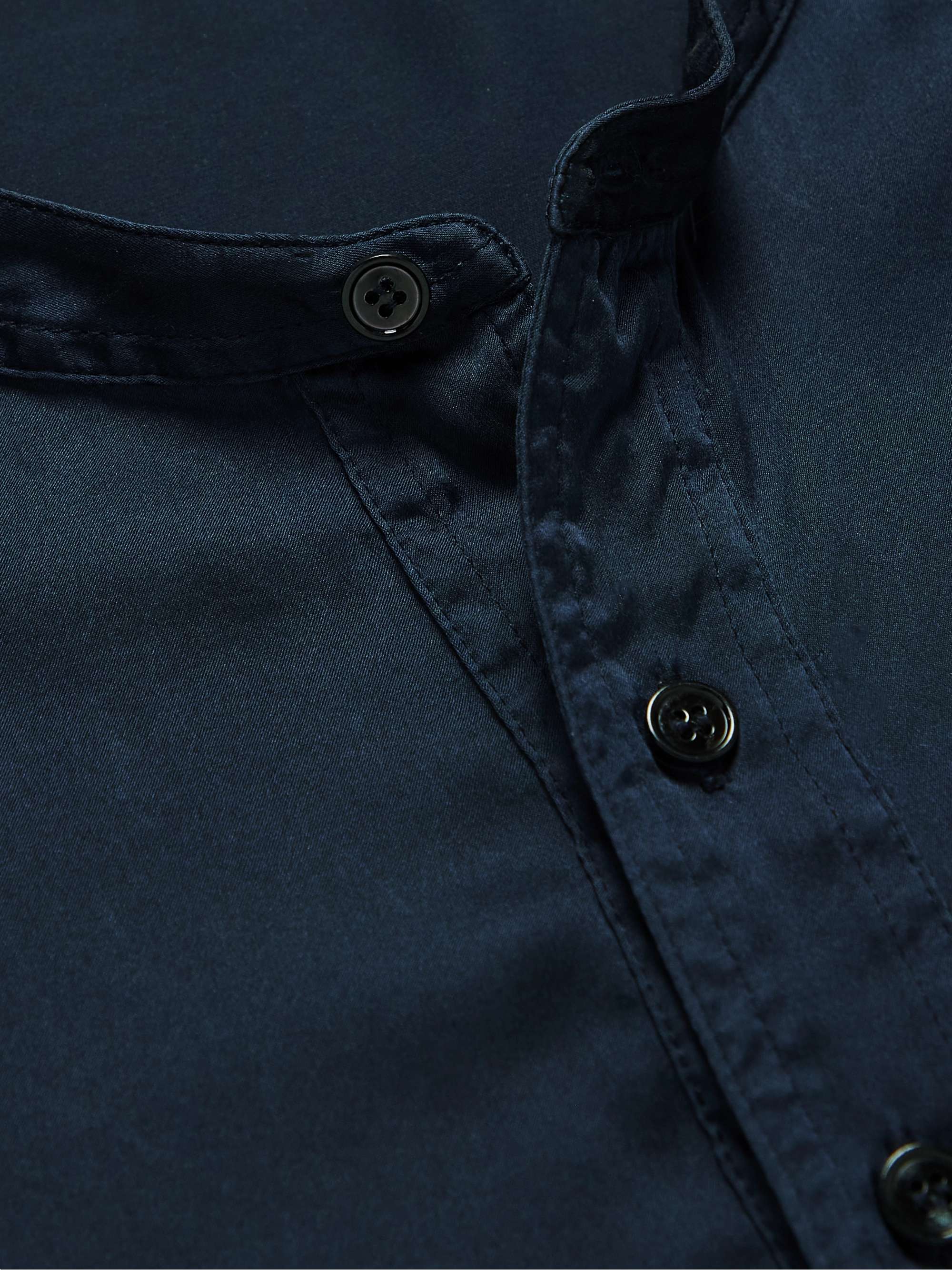TOM FORD Stretch-Silk Satin Henley Pyjama Top