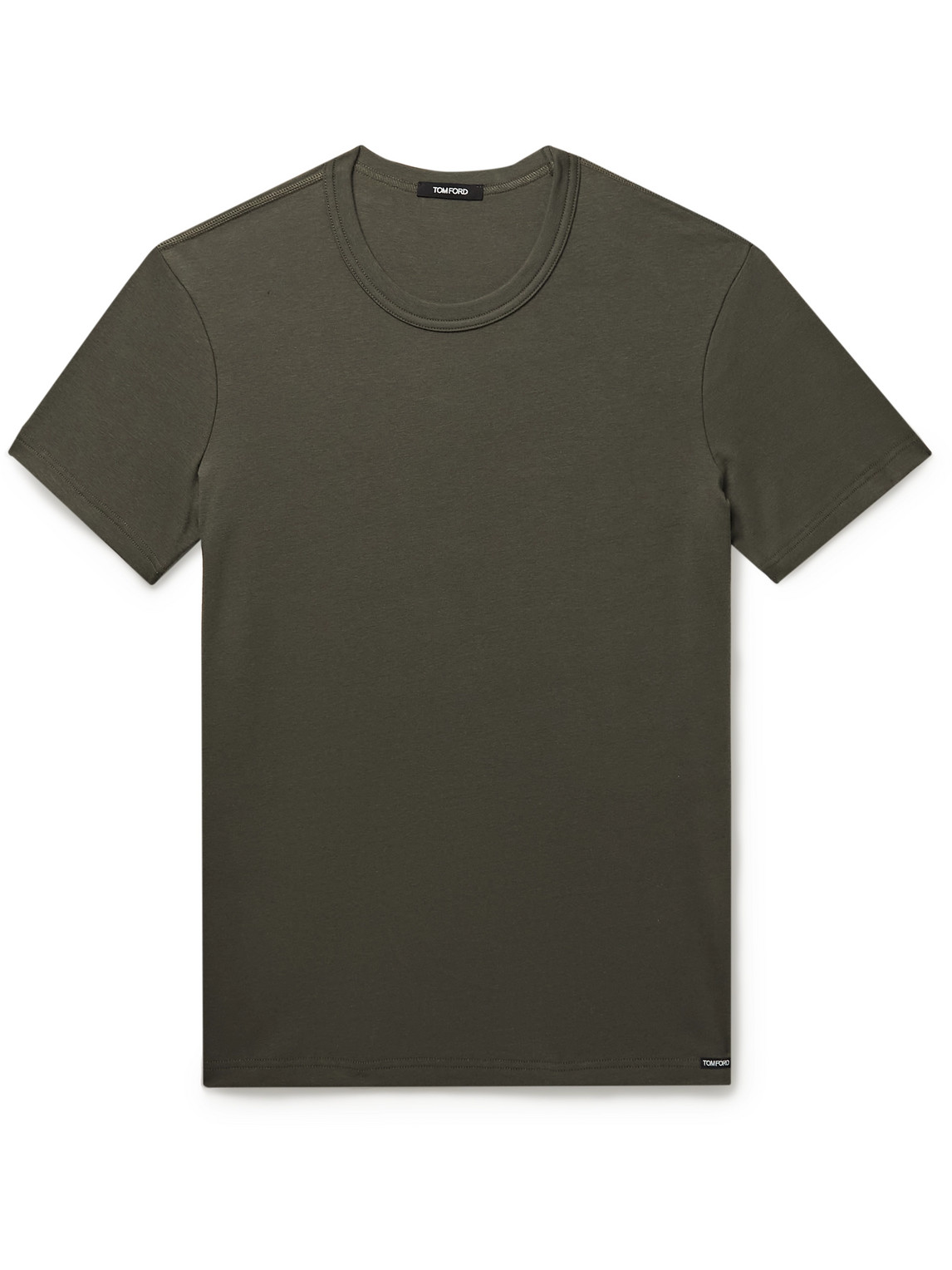 Tom Ford Plain Cotton Undershirt In Gray