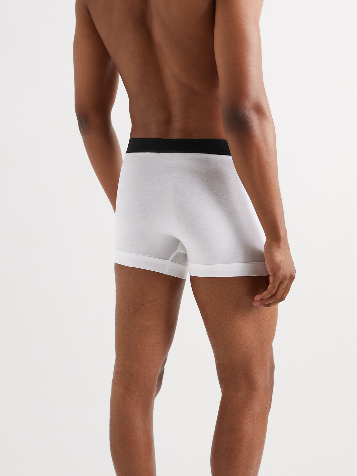 Shop Tom Ford Two-pack Stretch Cotton And Modal-blend Boxer Briefs In White