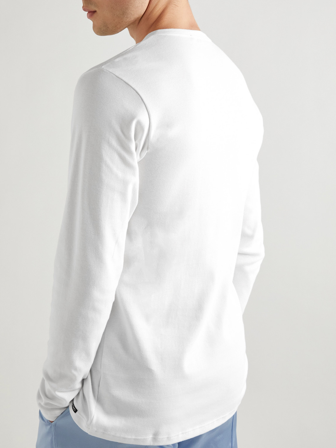 Shop Tom Ford Stretch-cotton Jersey Henley Pyjama T-shirt In White