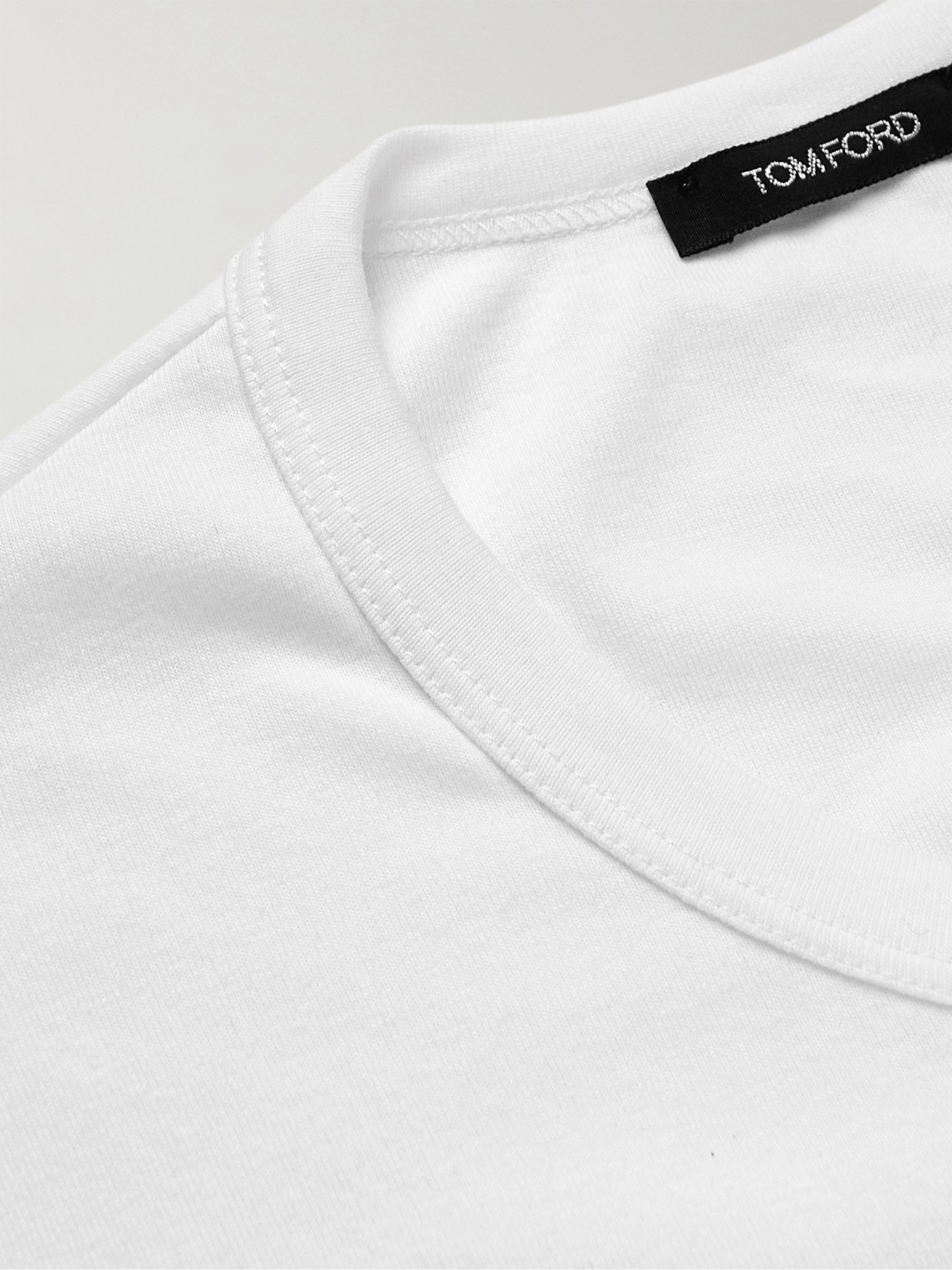 Shop Tom Ford Stretch-cotton Jersey Henley Pyjama T-shirt In White