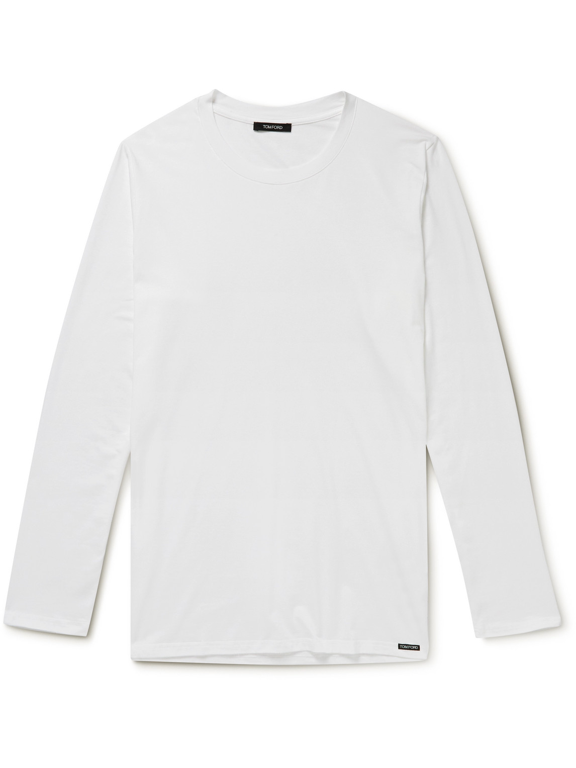 Long sleeve top in a modal blend - white