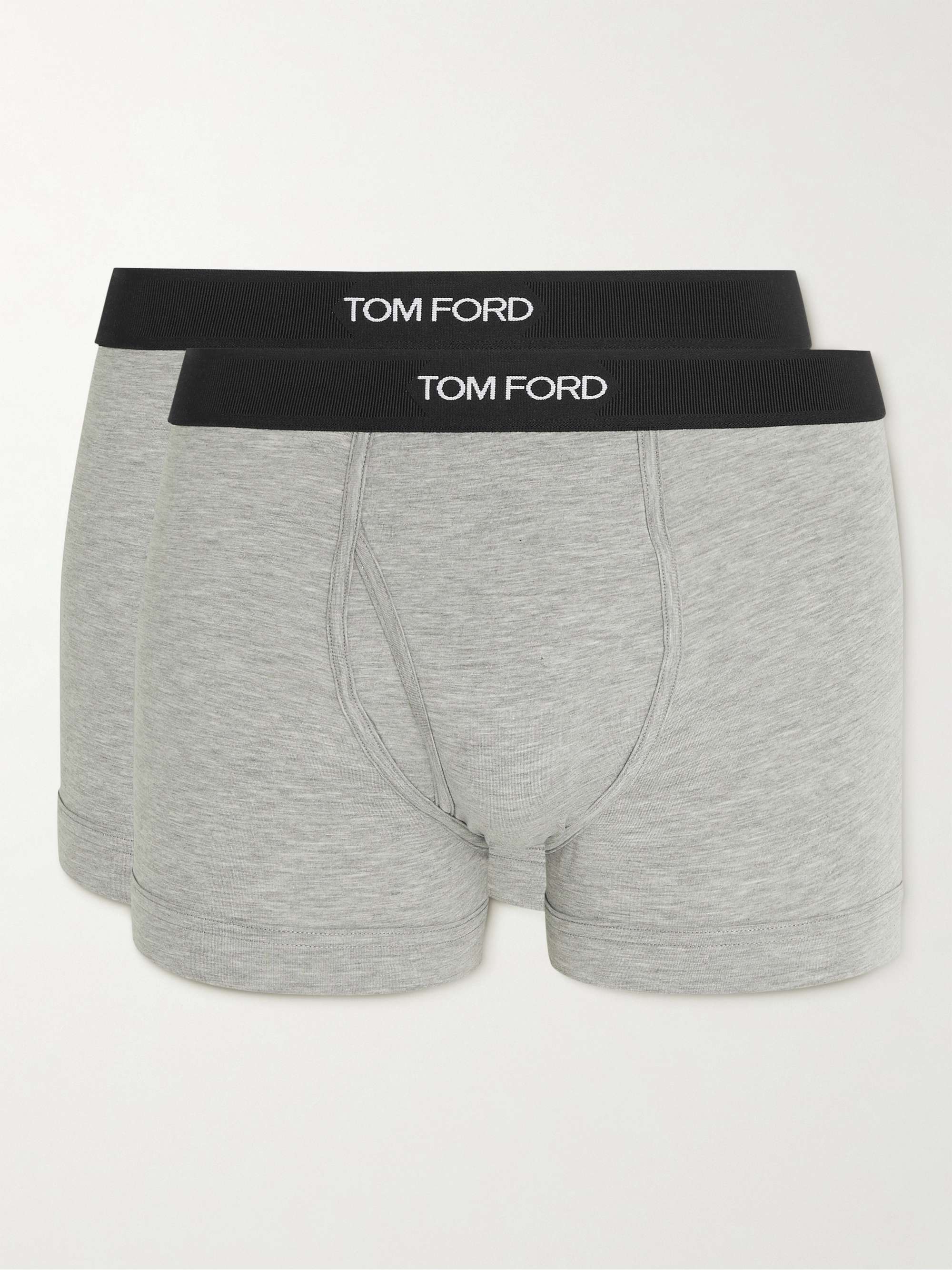 Tom Ford Logo mesh and velvet briefs