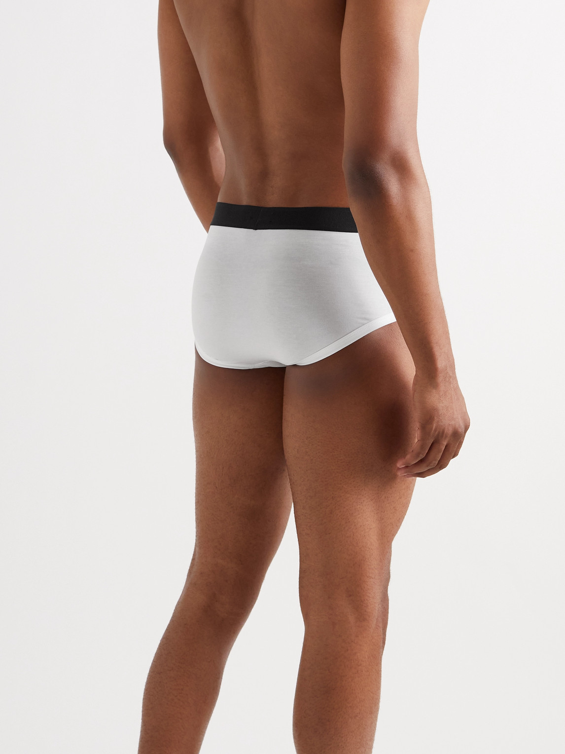 Shop Tom Ford Two-pack Stretch Cotton And Modal-blend Briefs In White