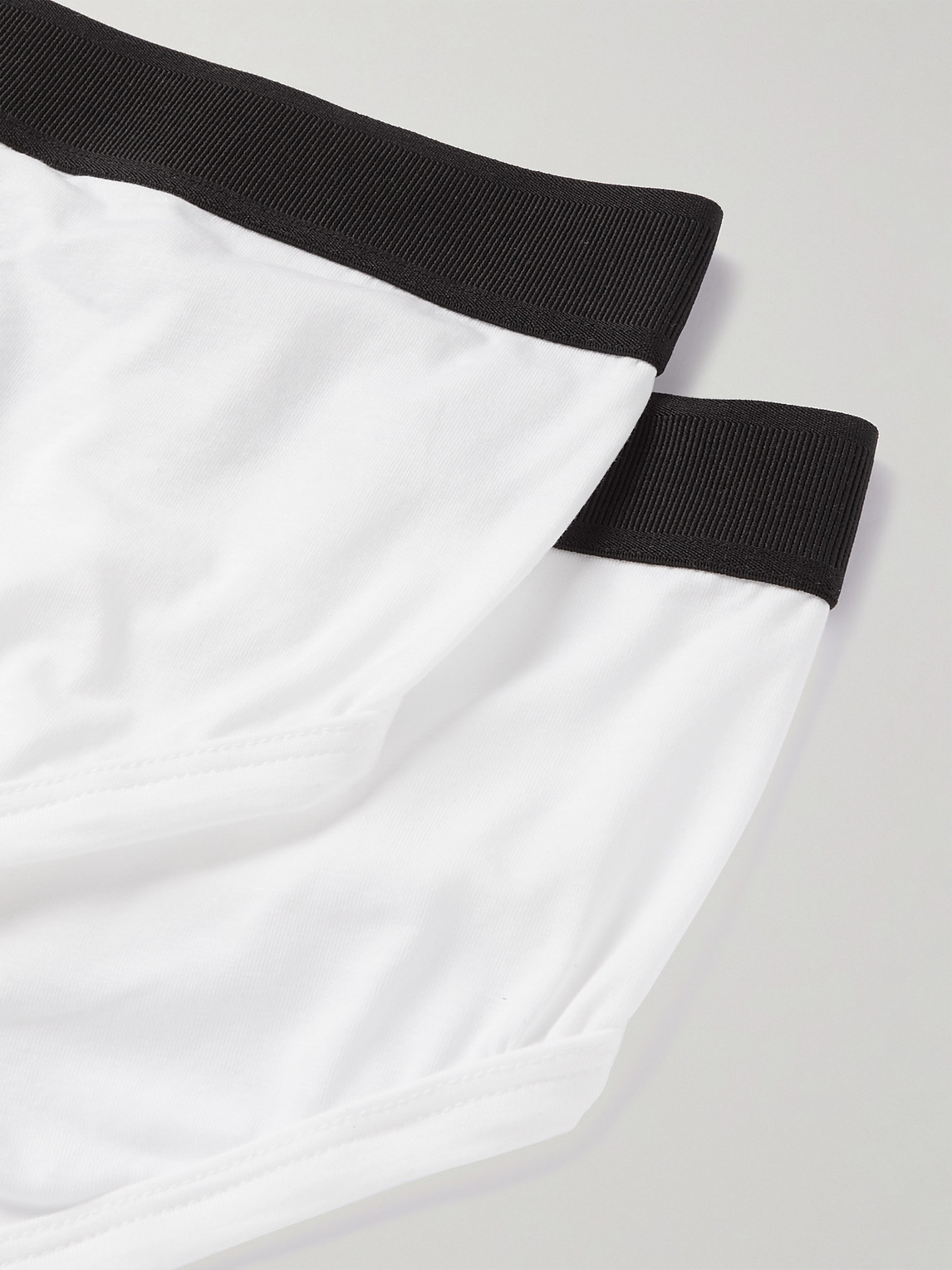 Shop Tom Ford Two-pack Stretch Cotton And Modal-blend Briefs In White