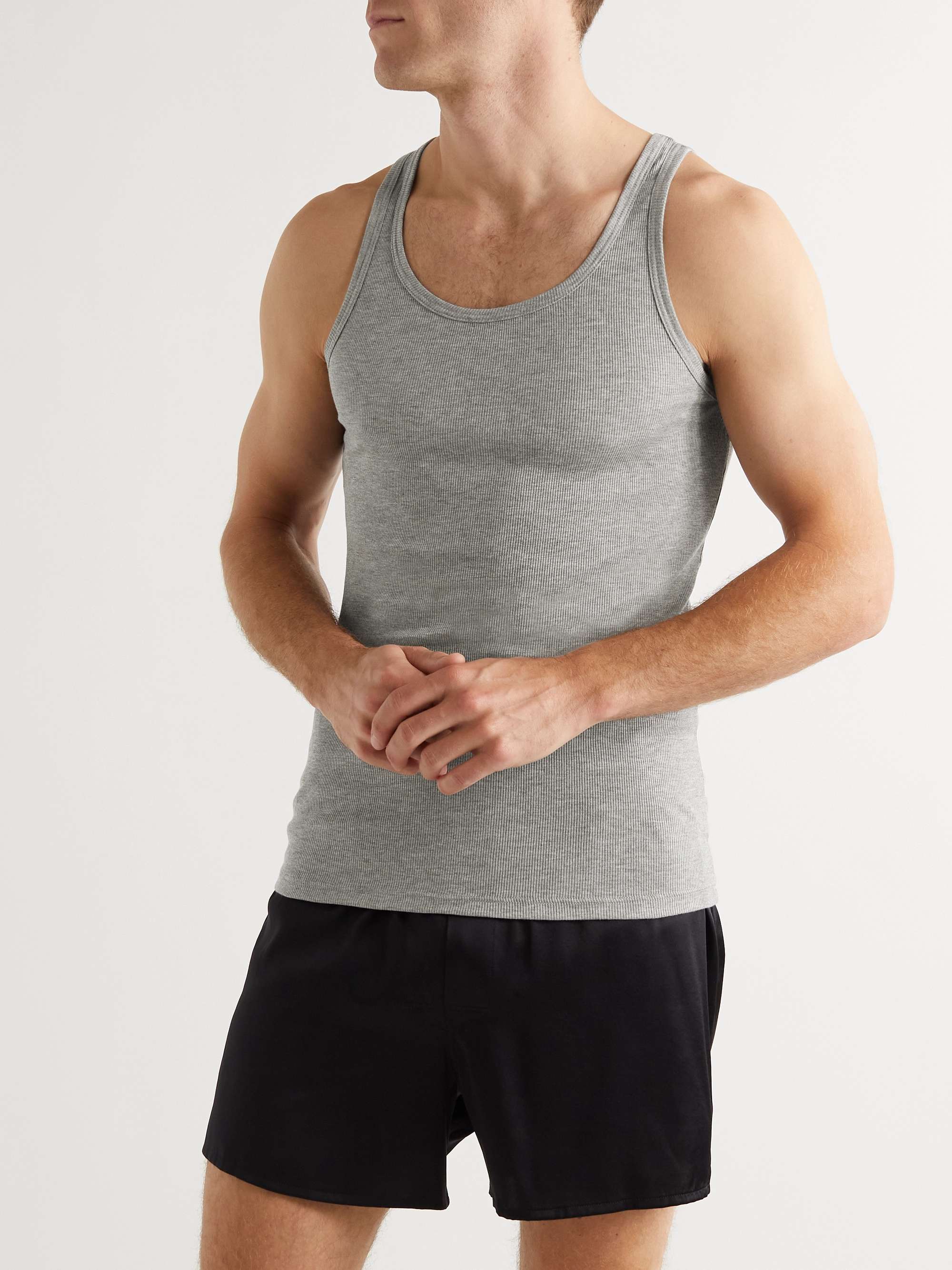 TOM FORD Ribbed Cotton and Modal-Blend Tank Top