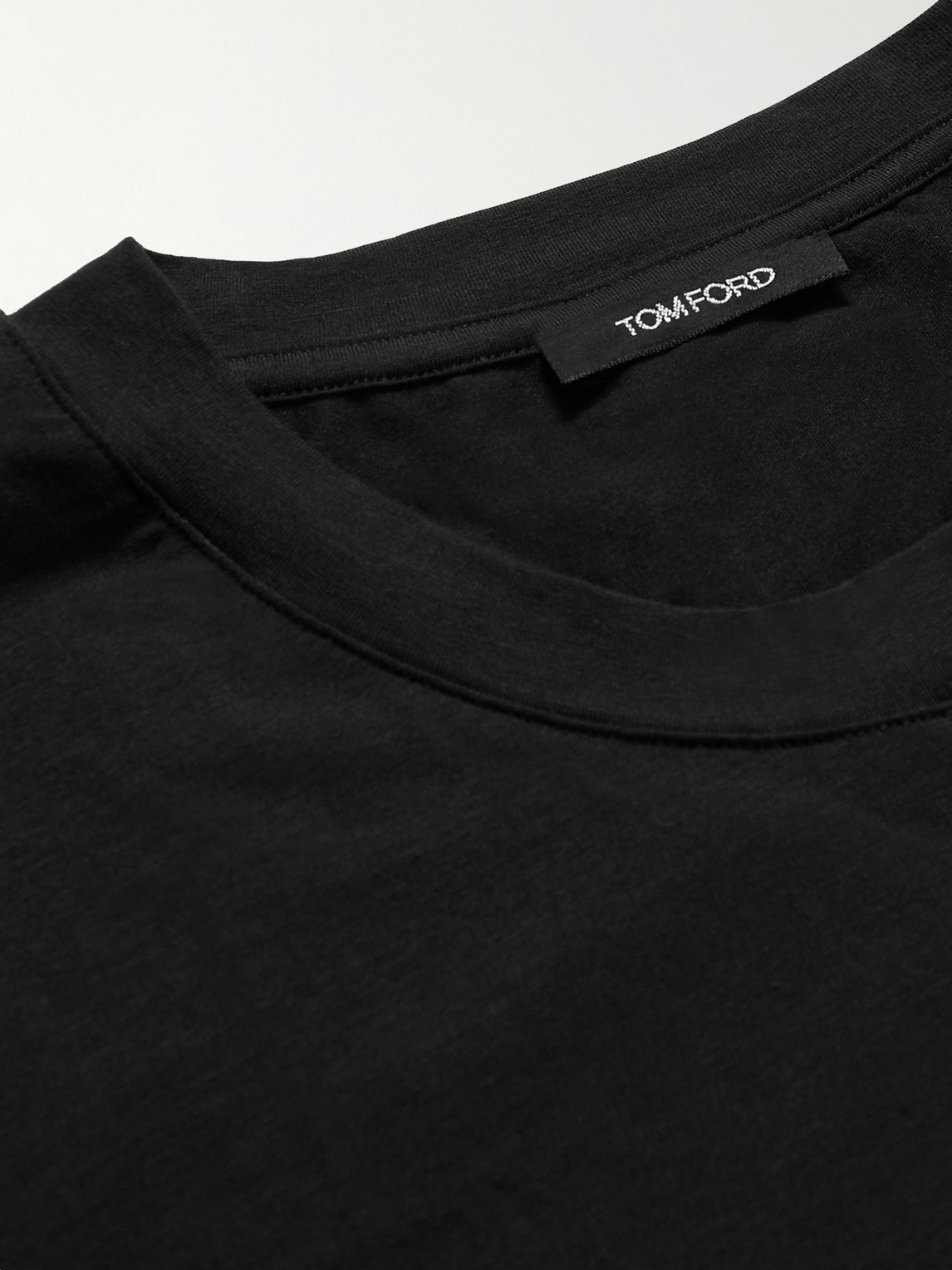 Shop Tom Ford Stretch Cotton And Modal-blend T-shirt In Black