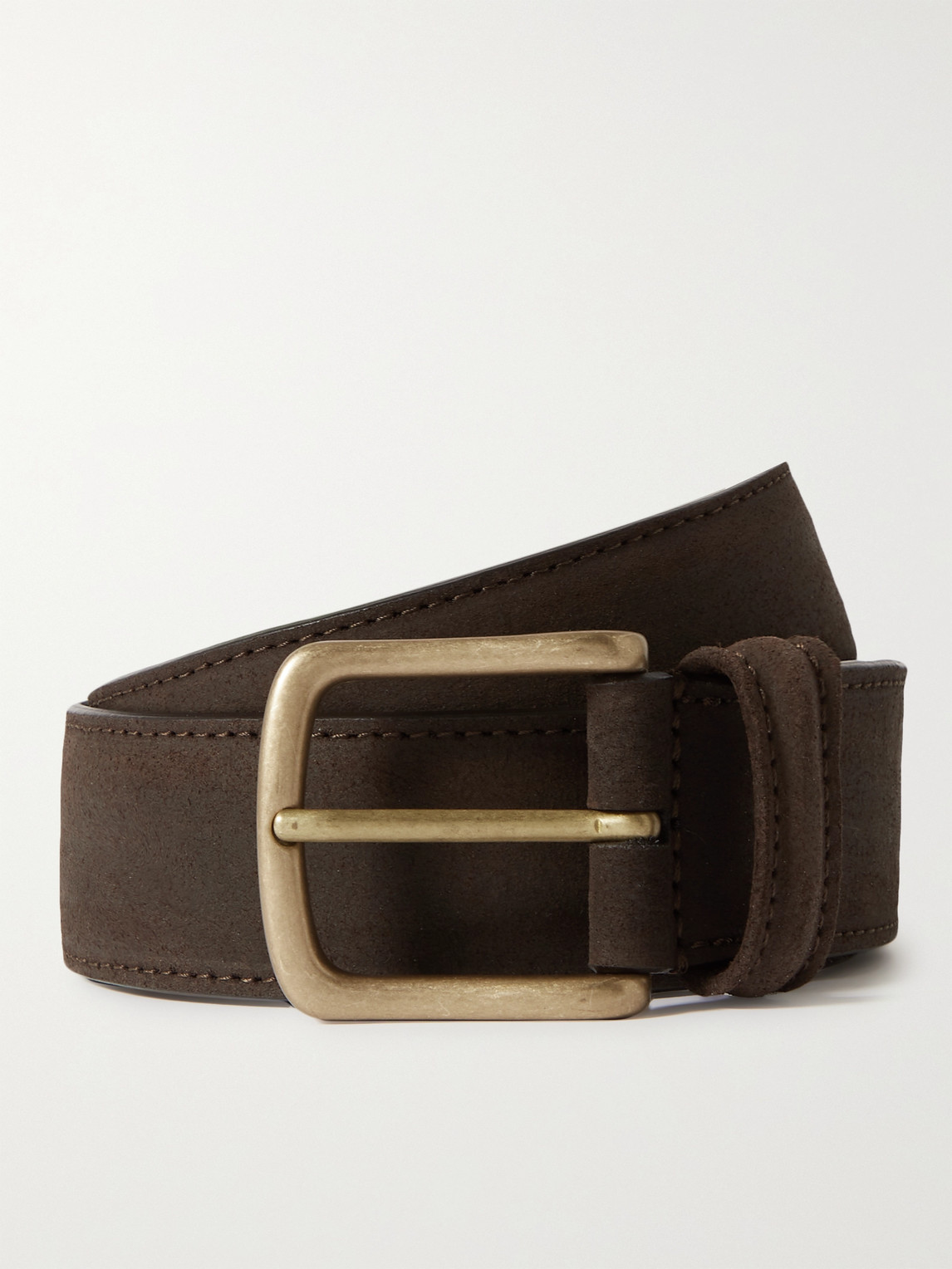 3.5cm Waxed-Suede Belt