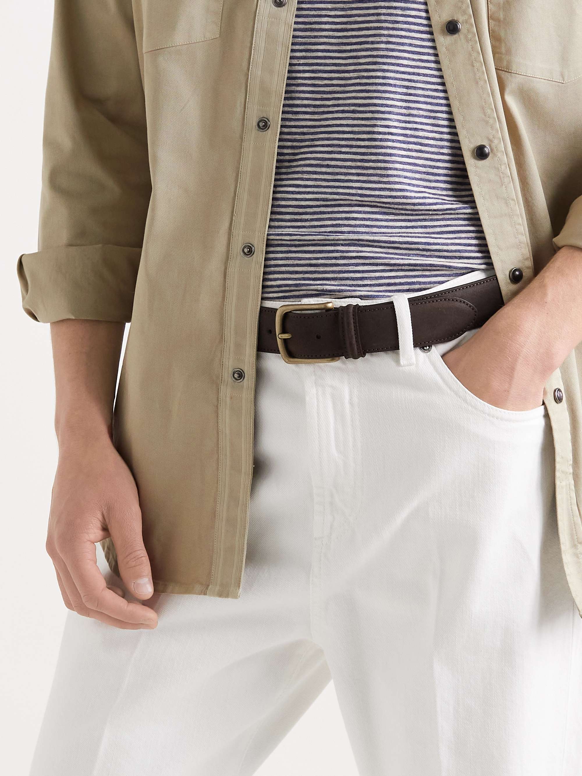 ANDERSON'S 3.5cm Waxed-Suede Belt