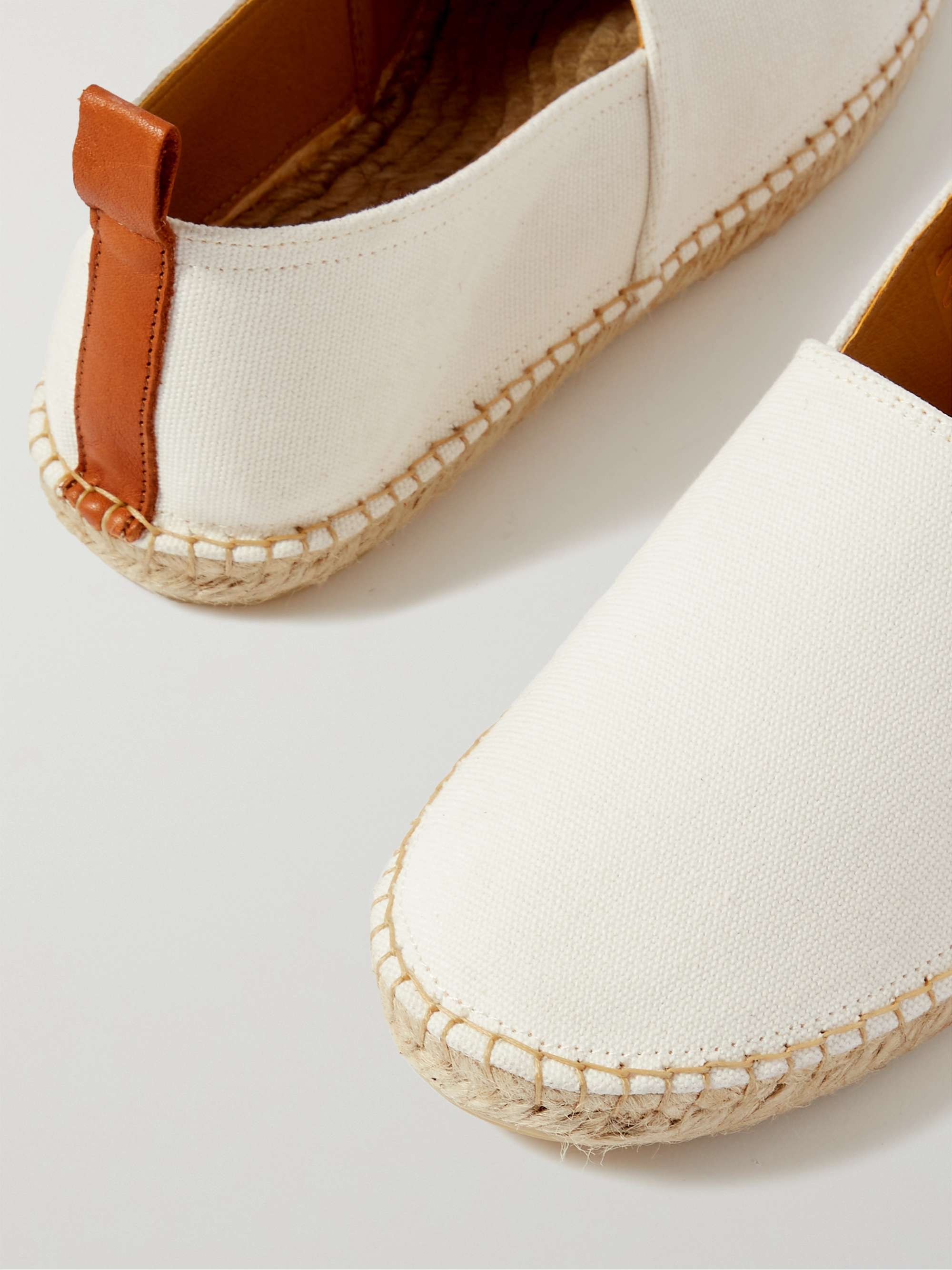 FRESCOBOL CARIOCA Helio Leather-Trimmed Canvas Espadrilles
