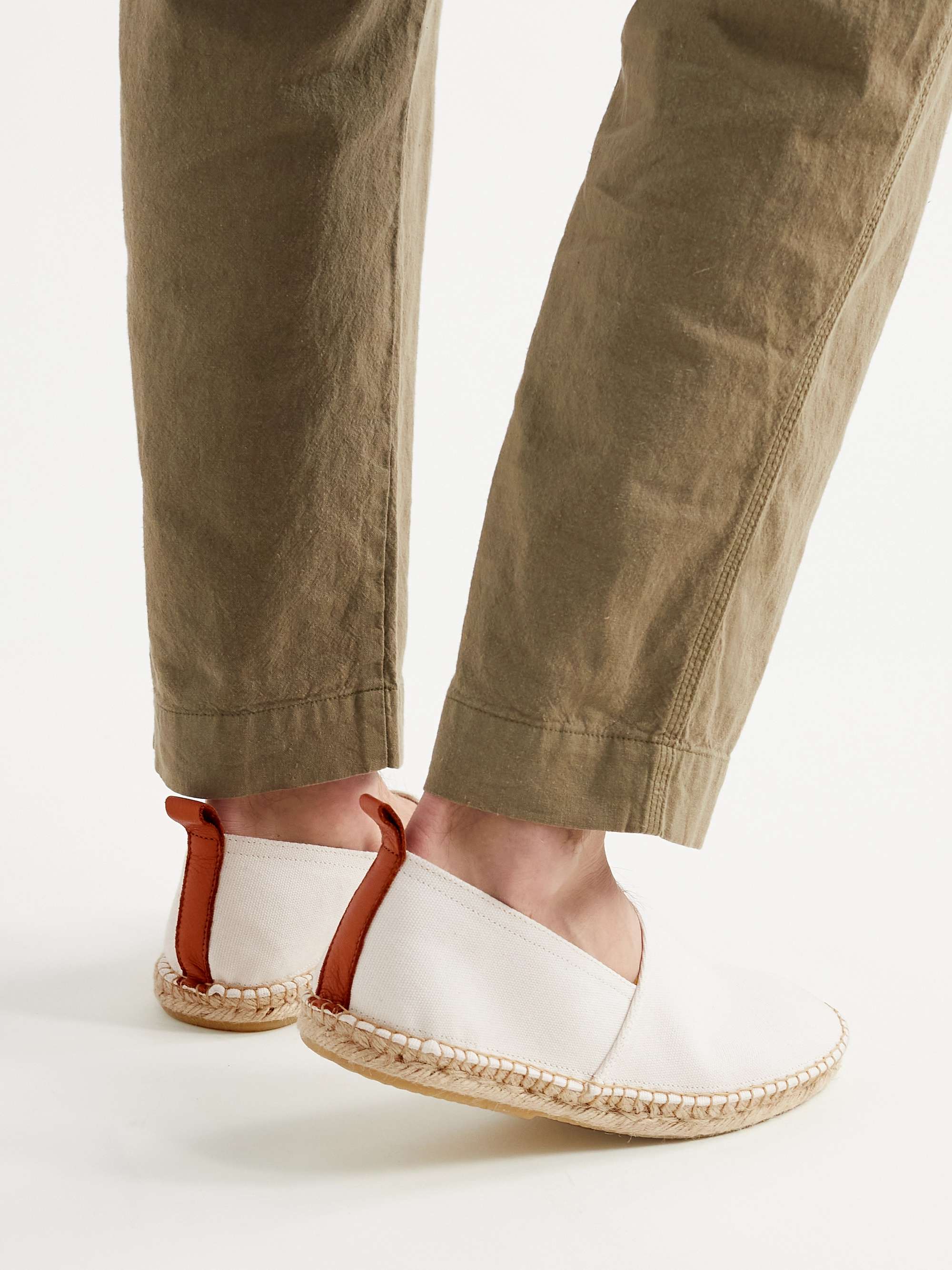 FRESCOBOL CARIOCA Helio Leather-Trimmed Canvas Espadrilles