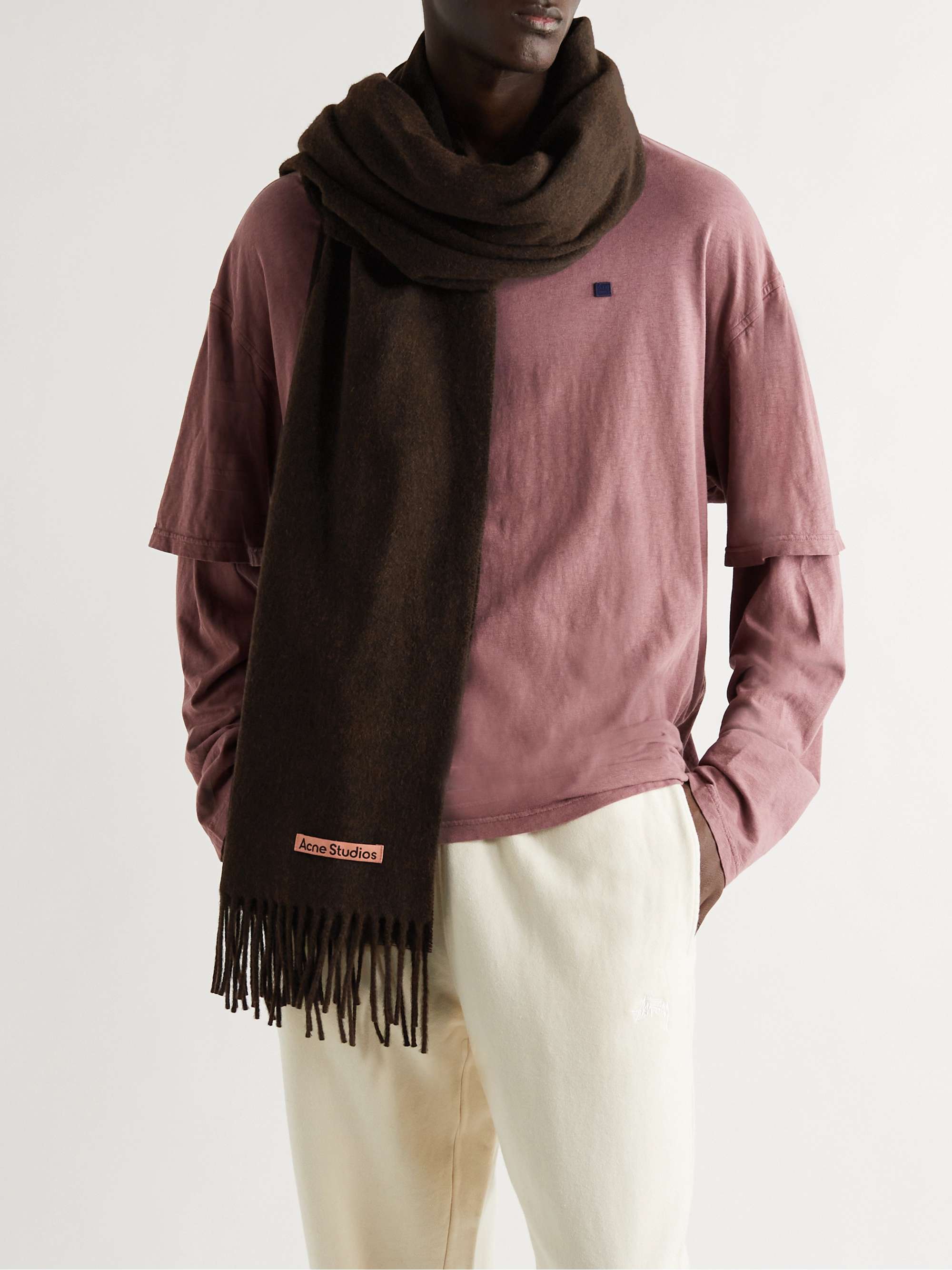 ACNE STUDIOS Oversized Fringed Melangé Wool Scarf