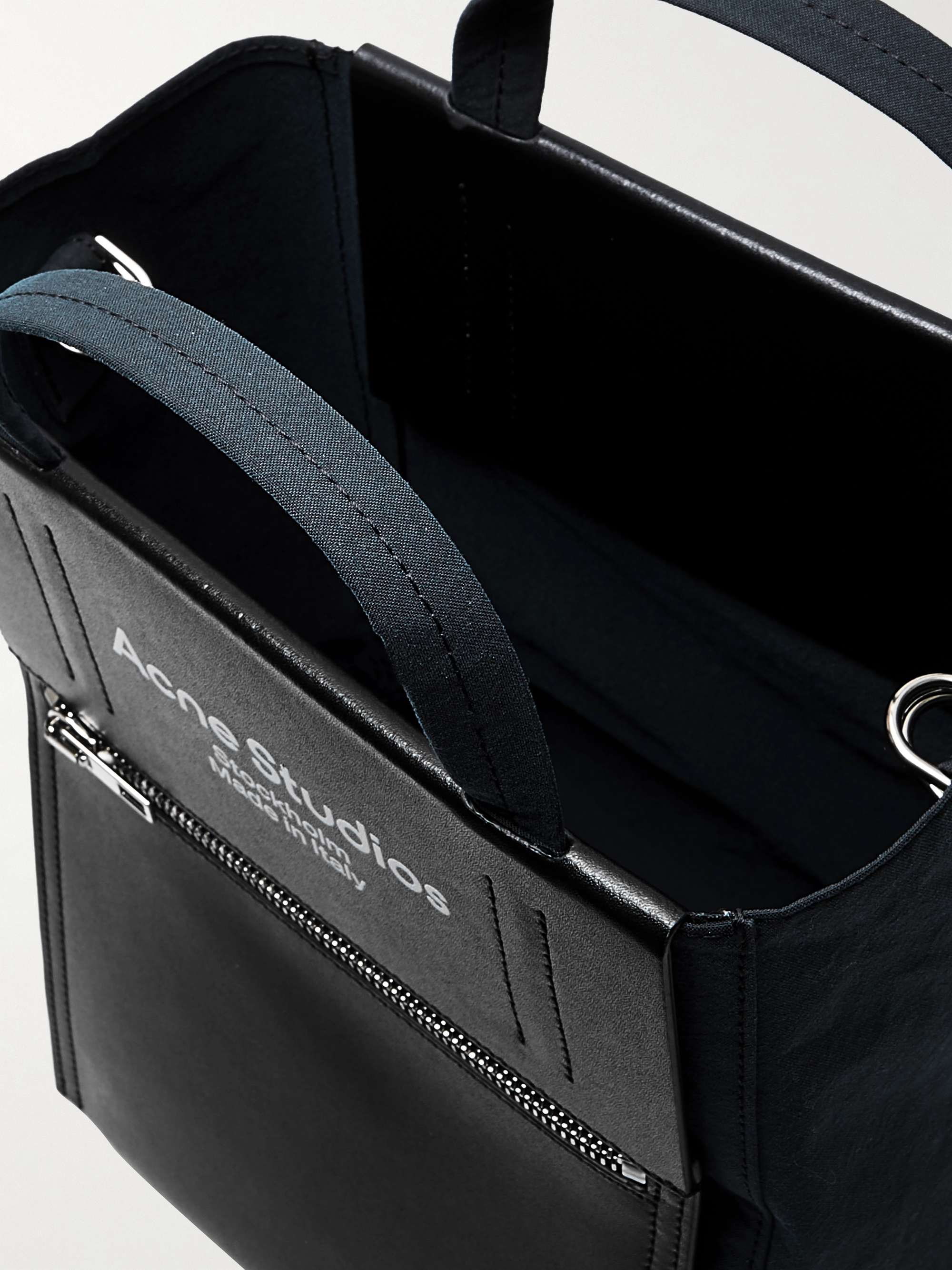 ACNE STUDIOS Baker Out Mini Logo-Print Leather and Nylon Tote Bag