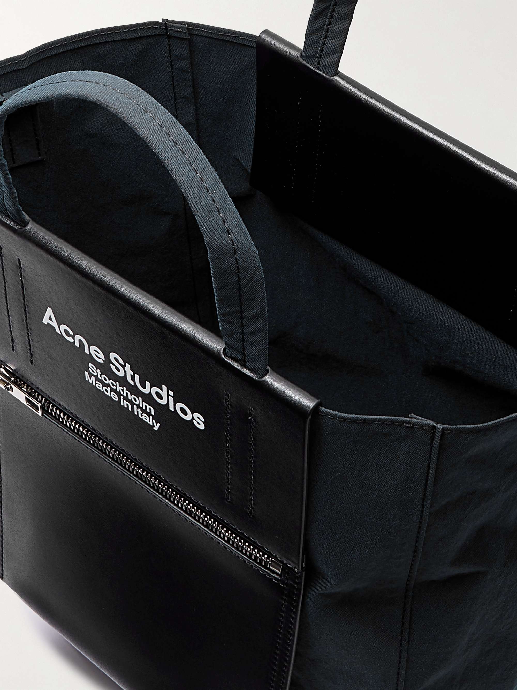 ACNE STUDIOS Baker Out Logo-Print Leather and Nylon Tote Bag